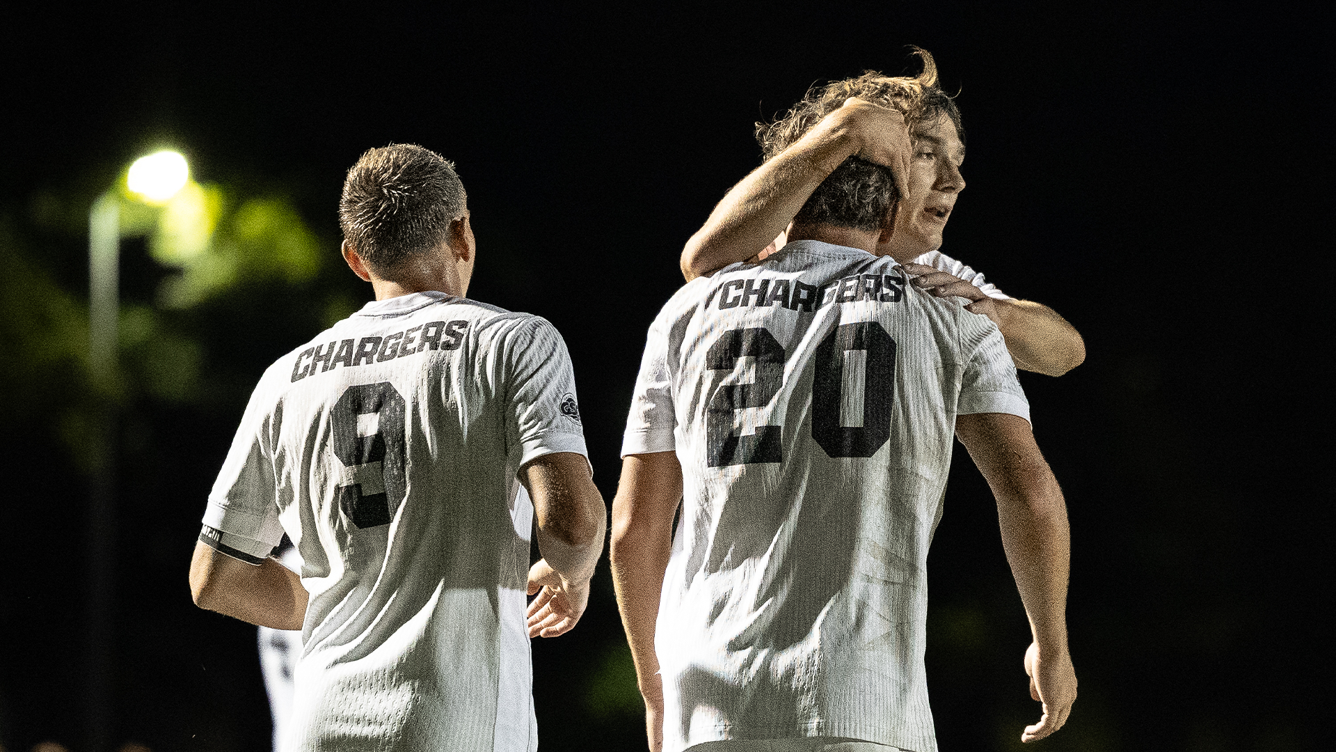 Men's Soccer celebrating a goal
