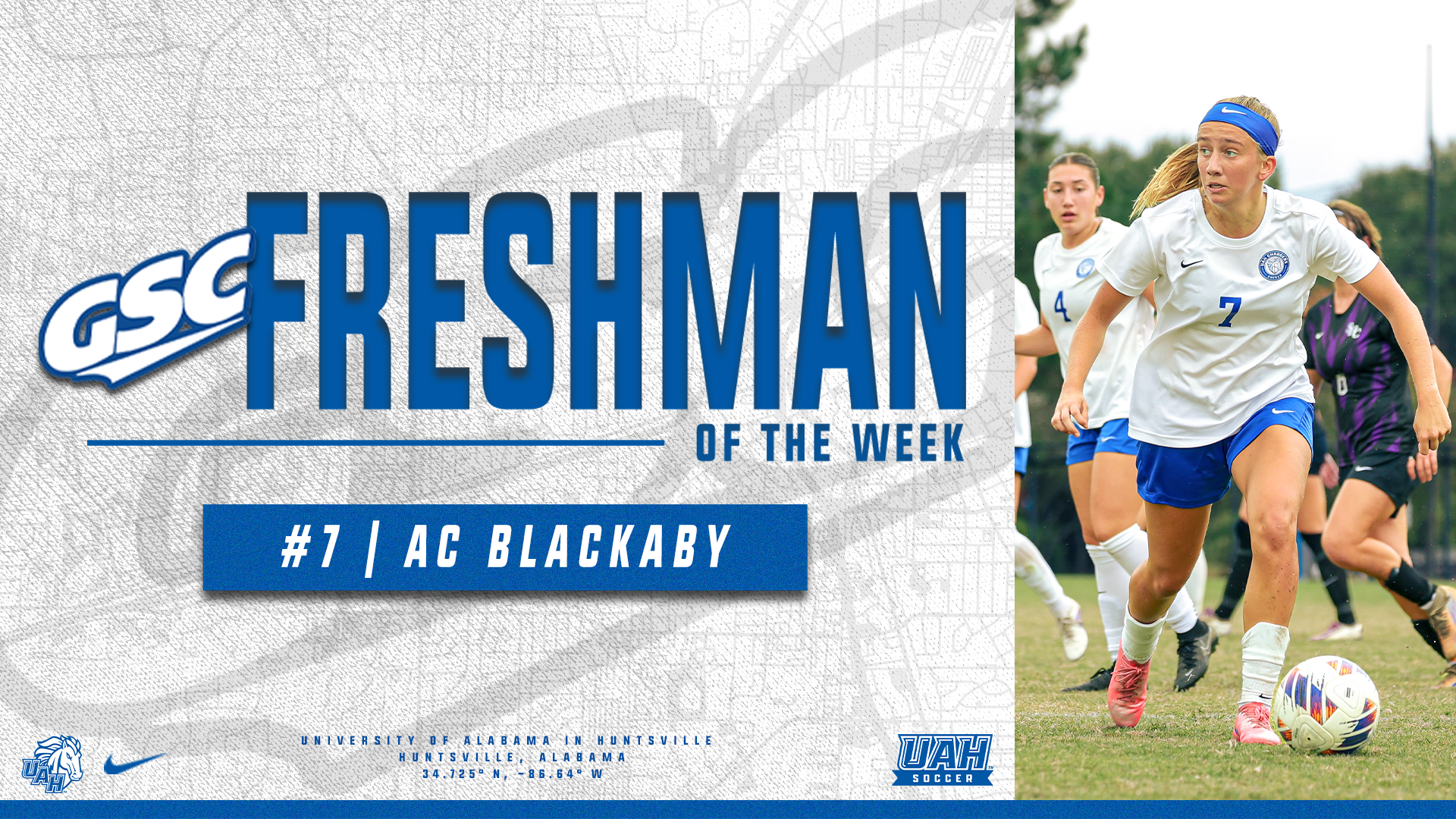 AC Blackaby named GSC Freshman of the Week (10.28.26)