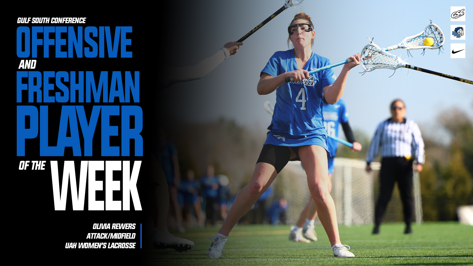 Olivia Rewers named GSC Offensive Player & Freshman of the Week