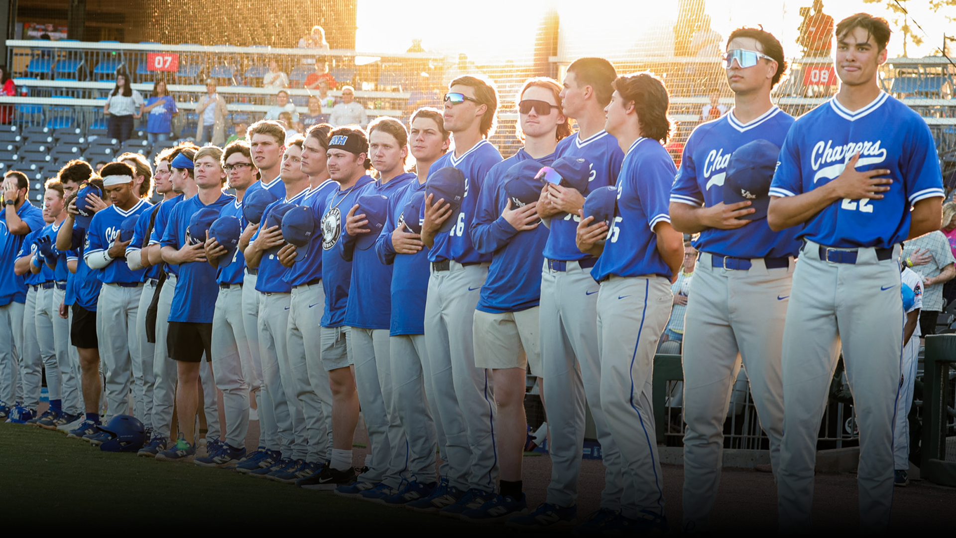 Baseball standing for National Anthem