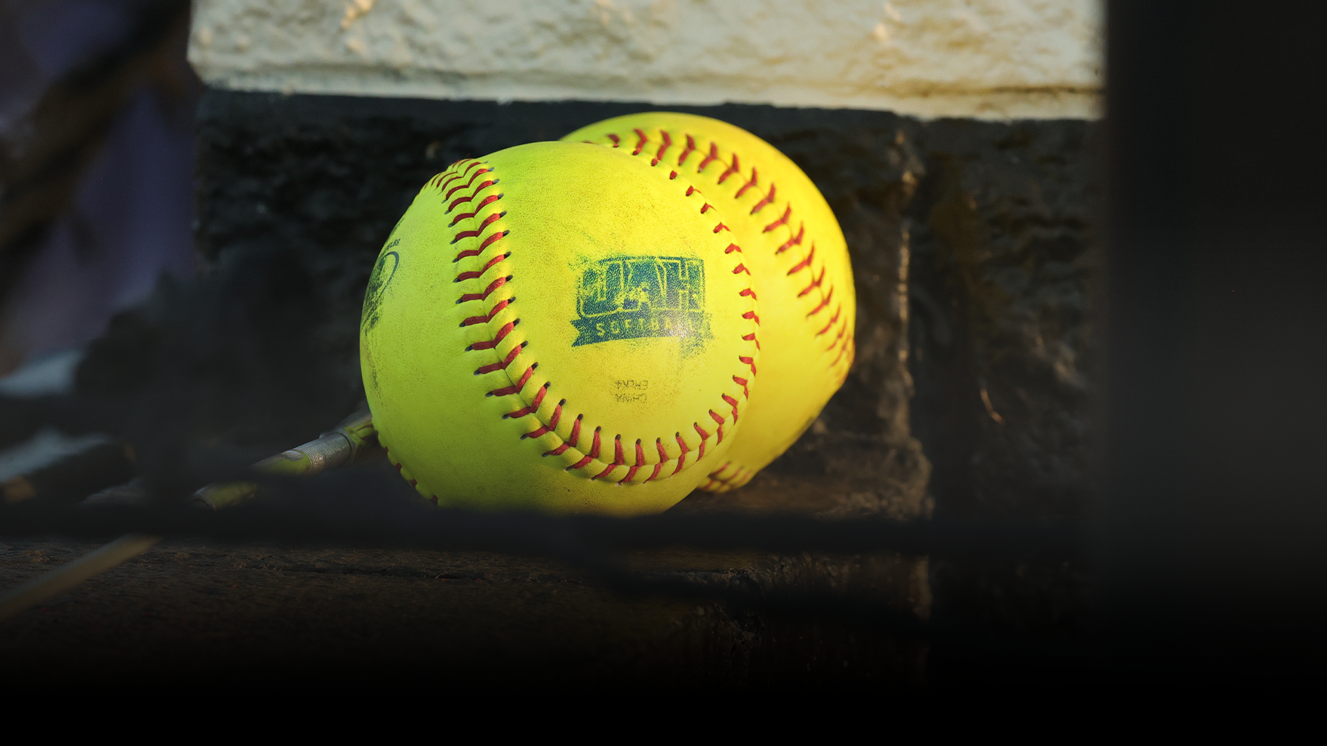 Softball with UAH Softball Logo