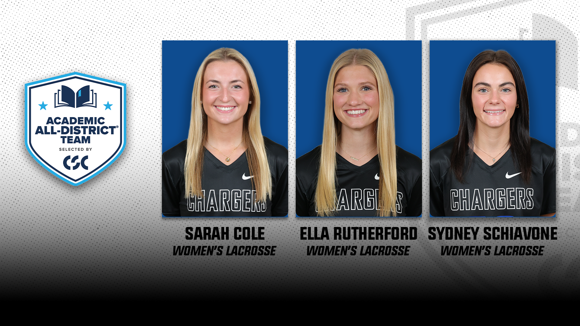 Three UAH Women's Lacrosse Players Recognized as CSC Academic All-District