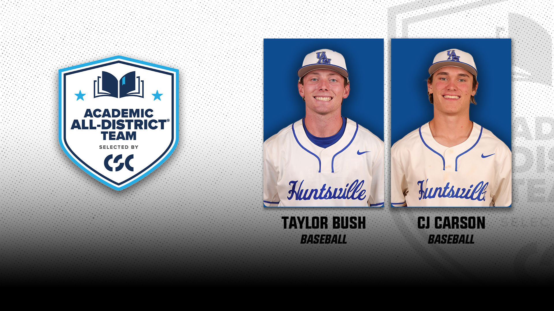 Two UAH Baseball Players Recognized as CSC Academic All-District