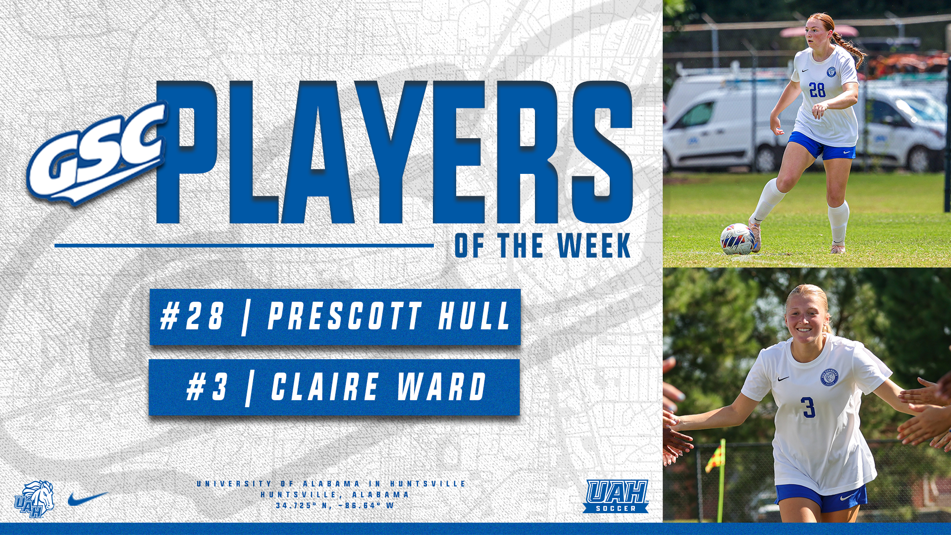 Prescott Hull and Claire Ward Earn GSC Weekly Honors