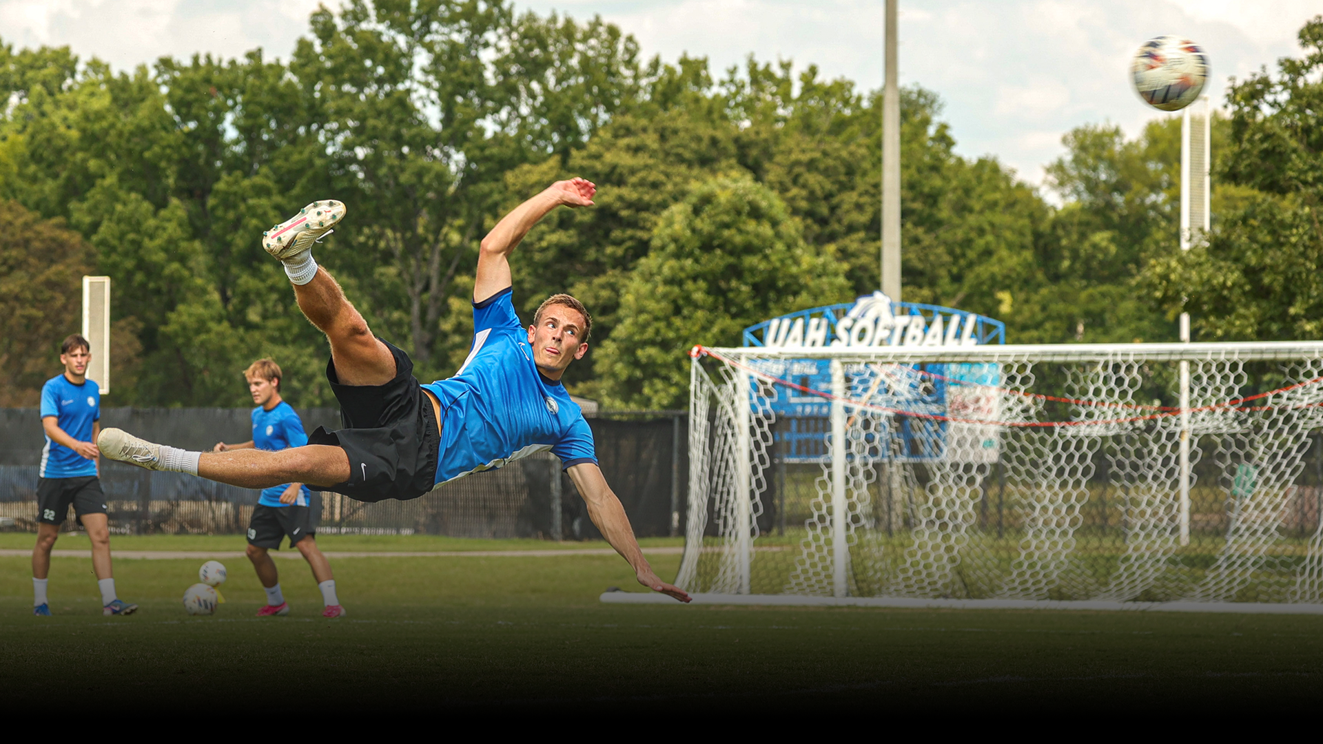 Oli Orzechowski attempting a volley