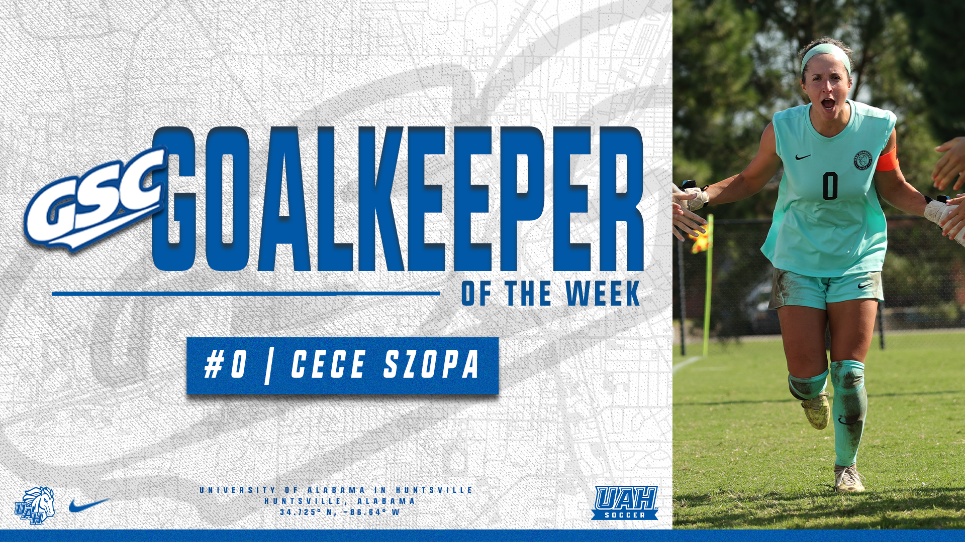 CeCe Szopa Named GSC Goalkeeper of the Week