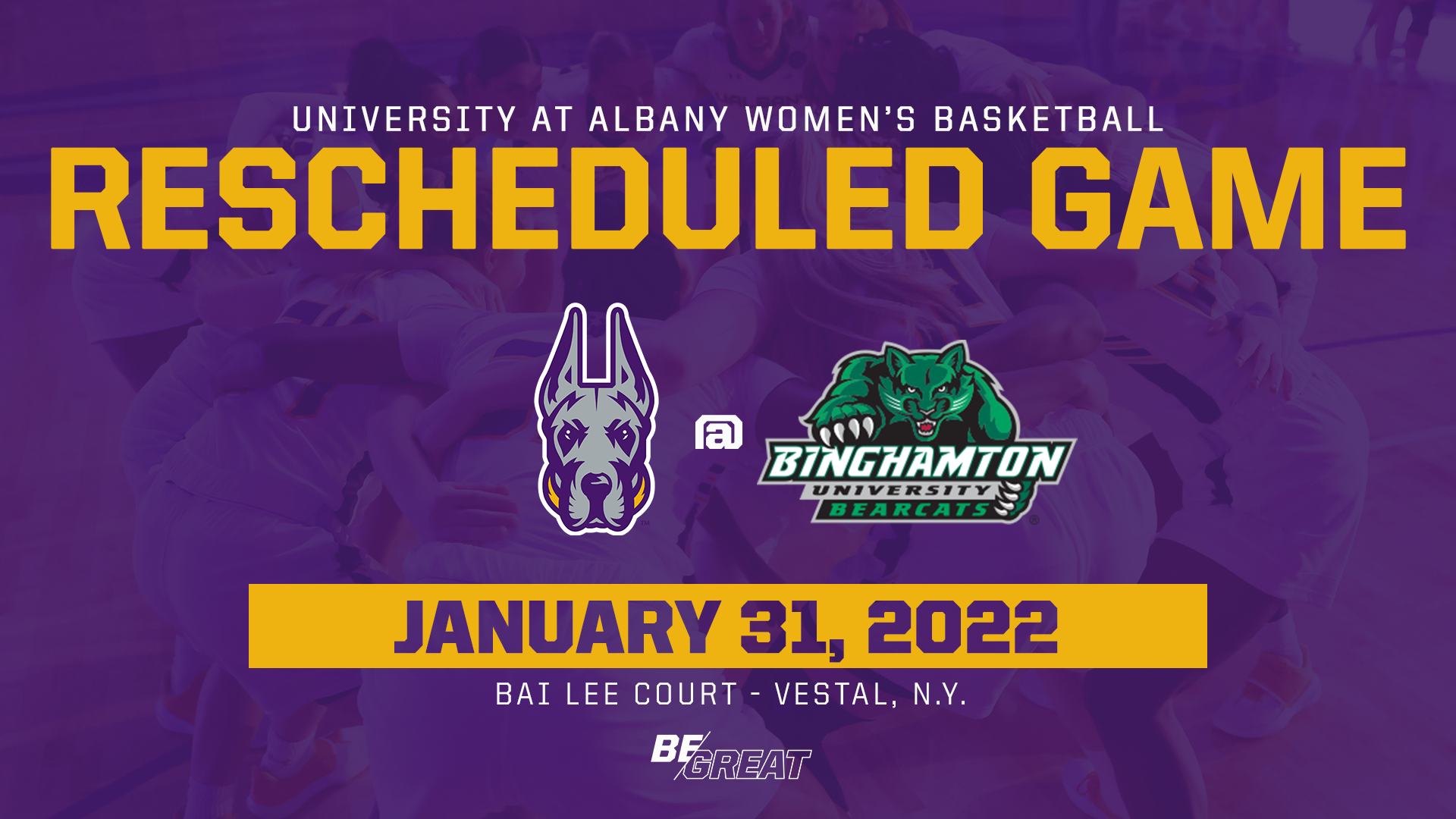 Women's Basketball Reschedules Binghamton Game University at Albany Great Danes