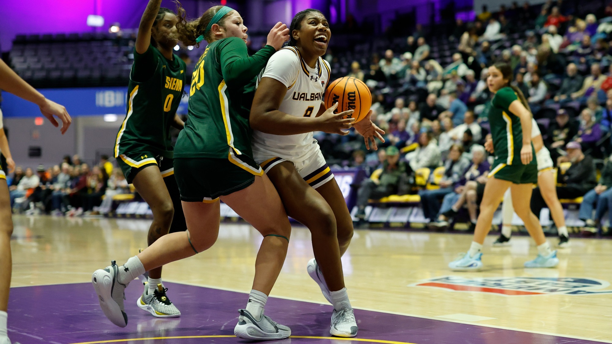 The UAlbany women's basketball team hosted Siena for the annual Albany Cup at Broadview Center in Albany, N.Y. on Wednesday, November 19, 2025.