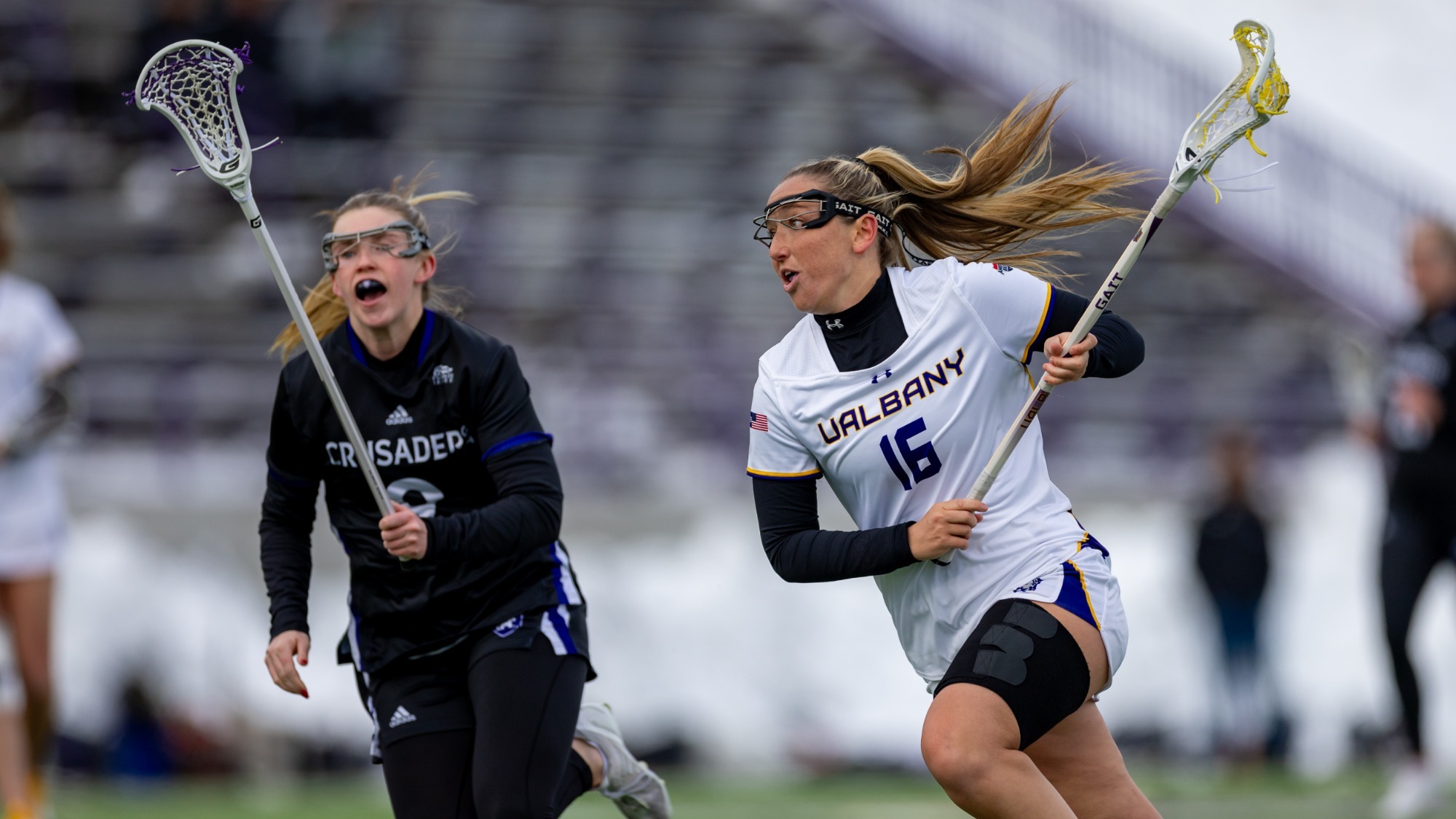 The UAlbany women's lacrosse team hosted Holy Cross at Casey Stadium in Albany, N.Y. on Wednesday, February 12, 2025.