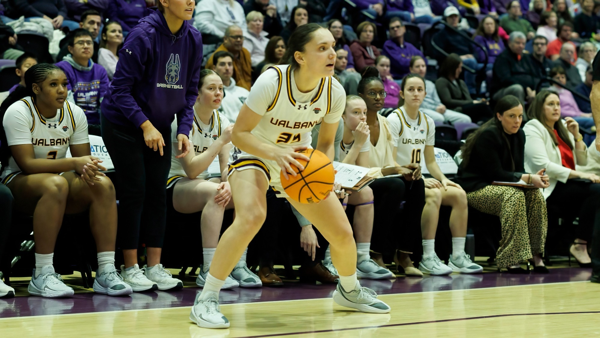 The UAlbany women's basketball team hosted UMass Lowell at Broadview Center in Albany, New York on Saturday, January 3, 2026.