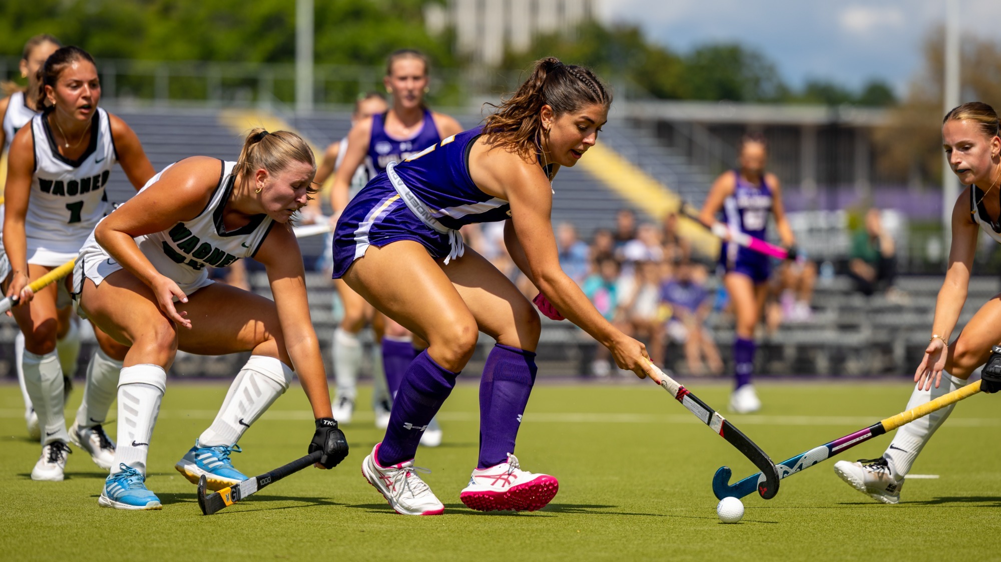 The UAlbany field hockey team hosted Wagner at Alu,ni Turf in Albany, New York on Friday, August 28, 2026.