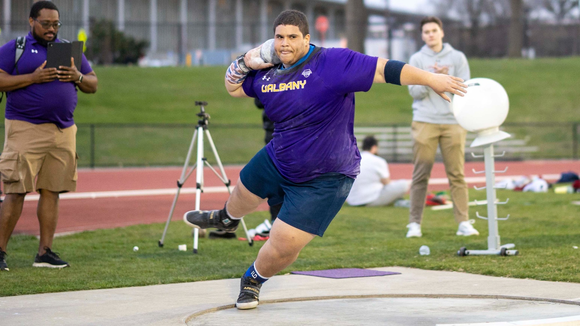 The UAlbany women's track and field team hosted the Bobbi Palma UAlbany Spring Classic at the Track and Field Complex in Albany, N.Y. on Friday, April 18, 2025.