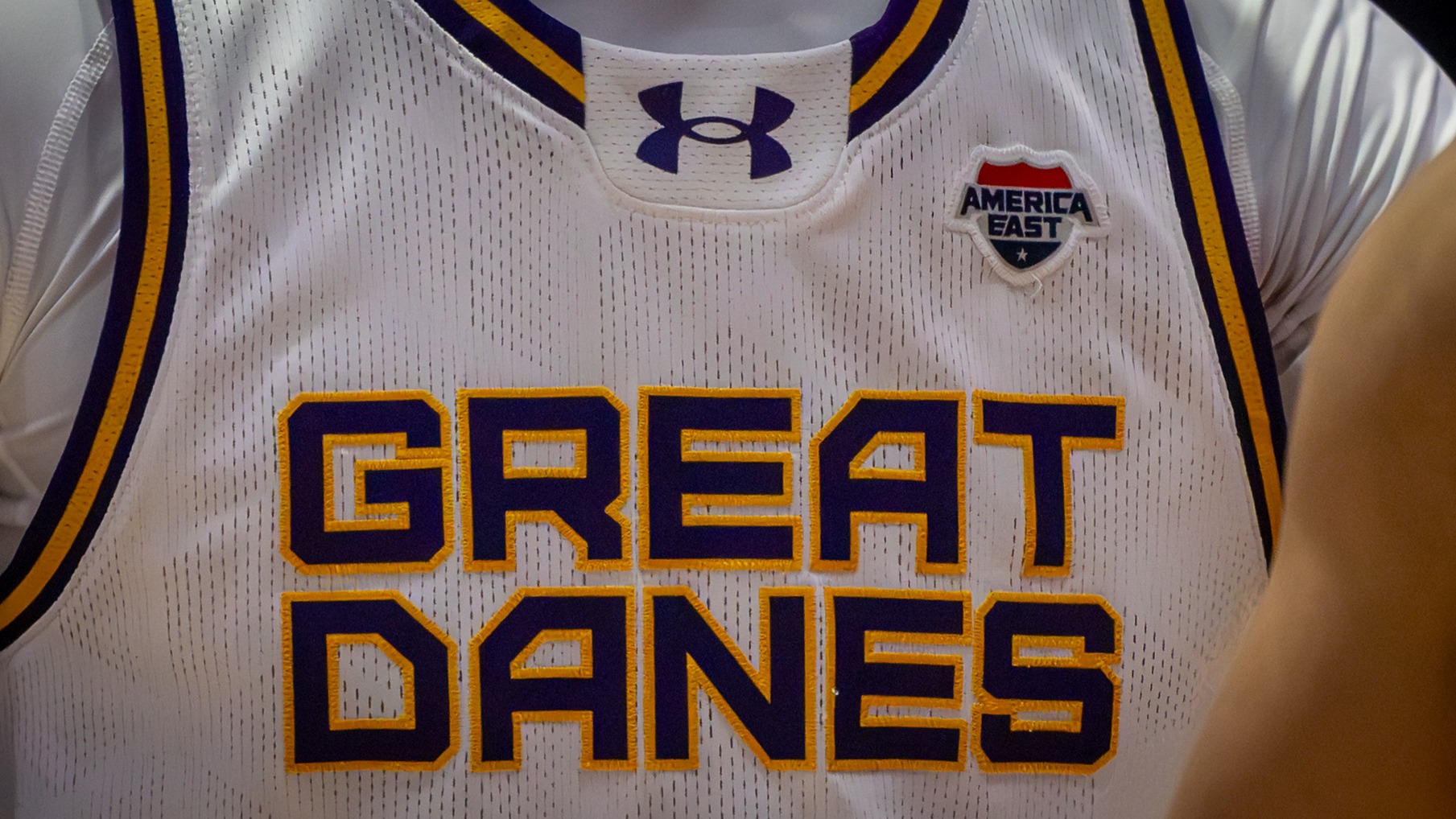 UAlbany men's basketball uniform vs Cornell