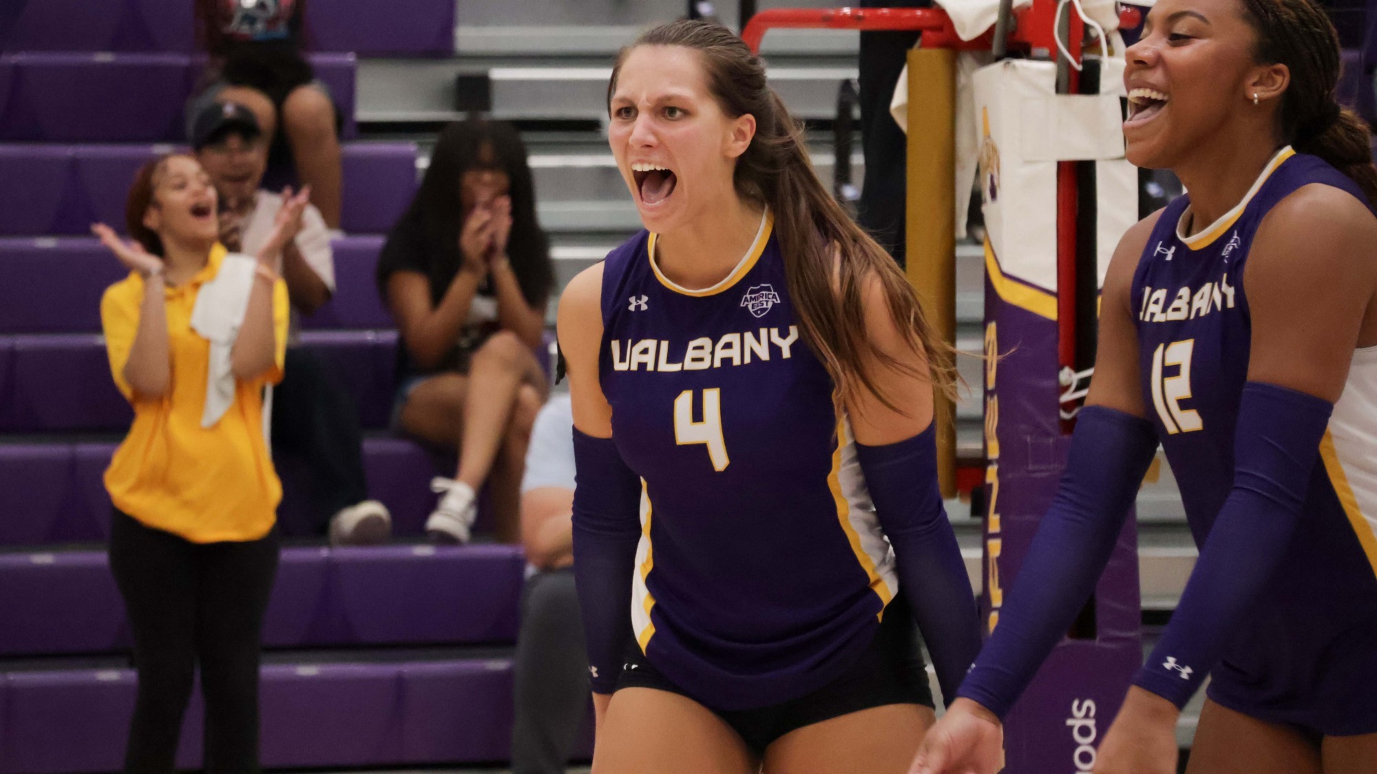 The UAlbany women's volleyball team hosted the UAlbany Invitational at PE Gym in Albany, New York from Thursday, September 4 to Saturday, September 6, 2025. These photos depict the second match against Cornell on Friday, September 5, 2025.