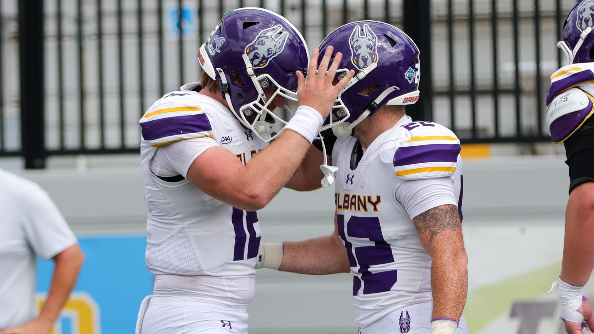 Kai Colon & Joey Kotch celebrate a touchdown at LIU - 9.12.26