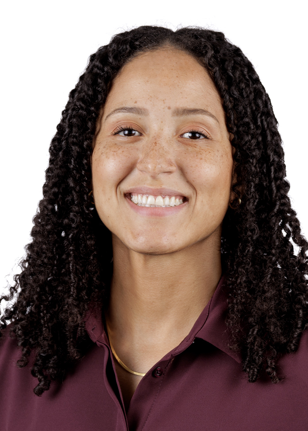 Athletics headshot of Chastity Reed,  assistant  women’s basketball coach 
Photo by Benjamin Krain