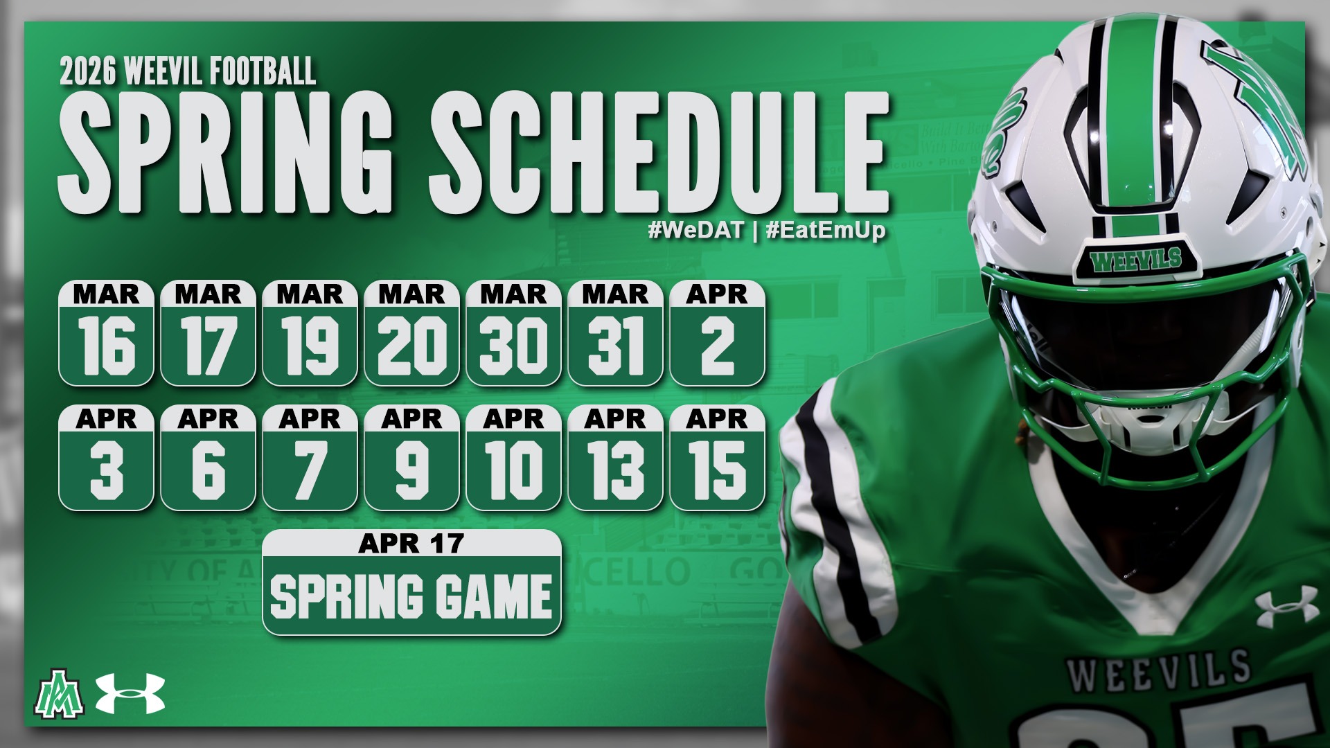 2026 Weevil Football Spring Schedule