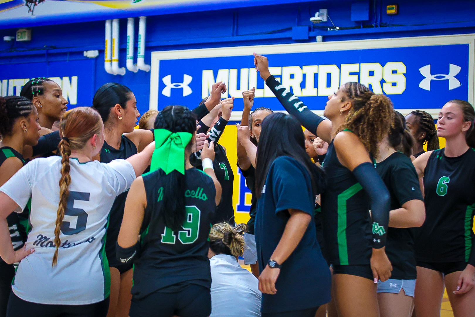 UAM Volleyball Team Huddle vs. Texas A&M - Kingsville (2026)