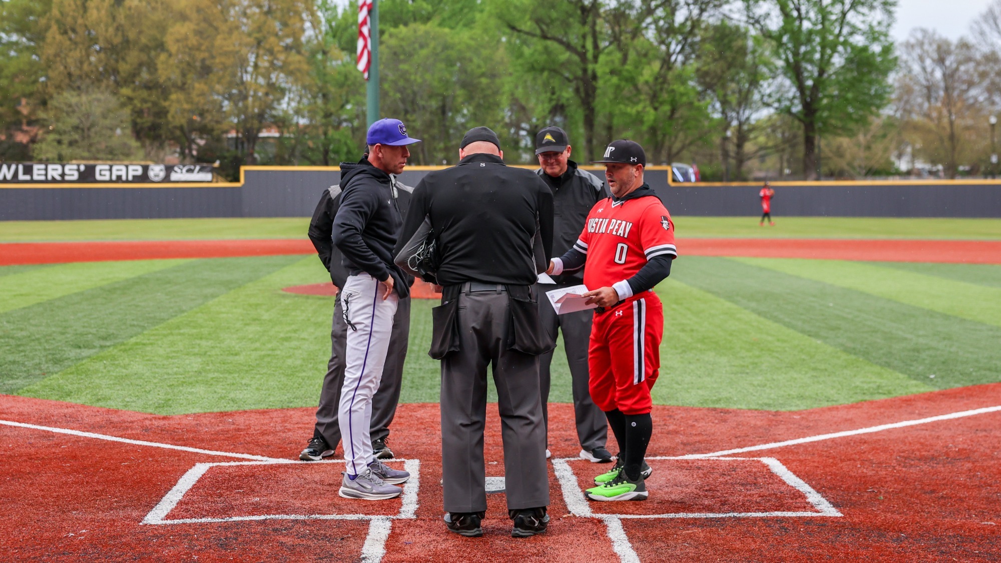 Coach and Ump pregame meeting