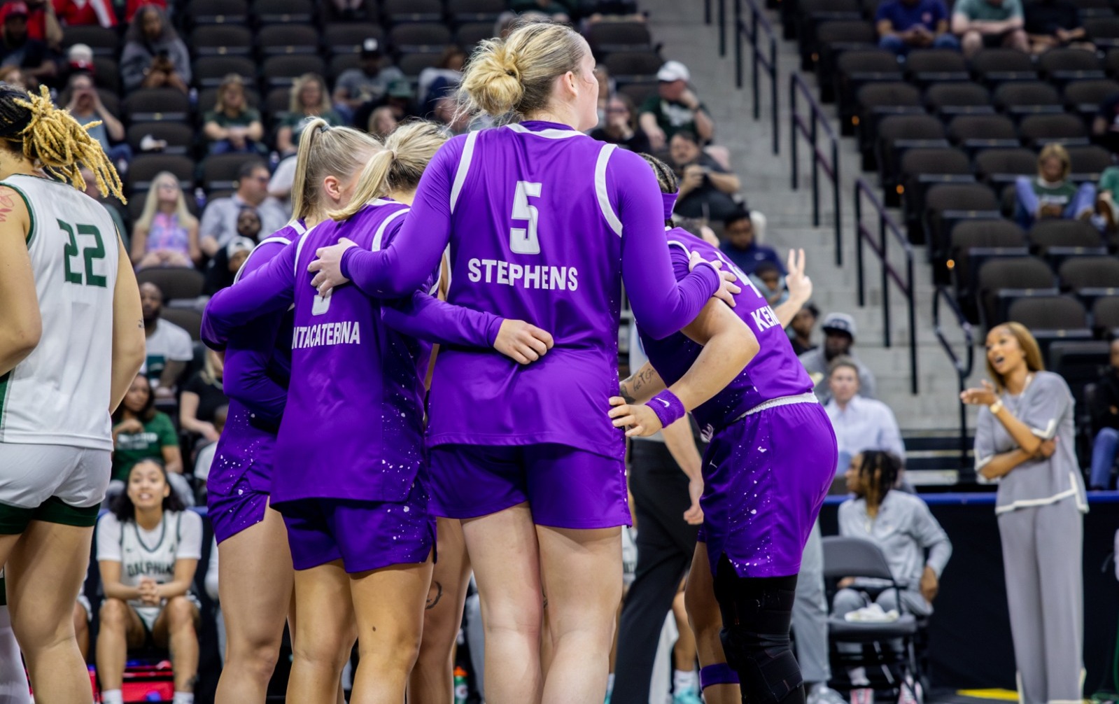 Women's Basketball ASUN Semifinal Huddle
