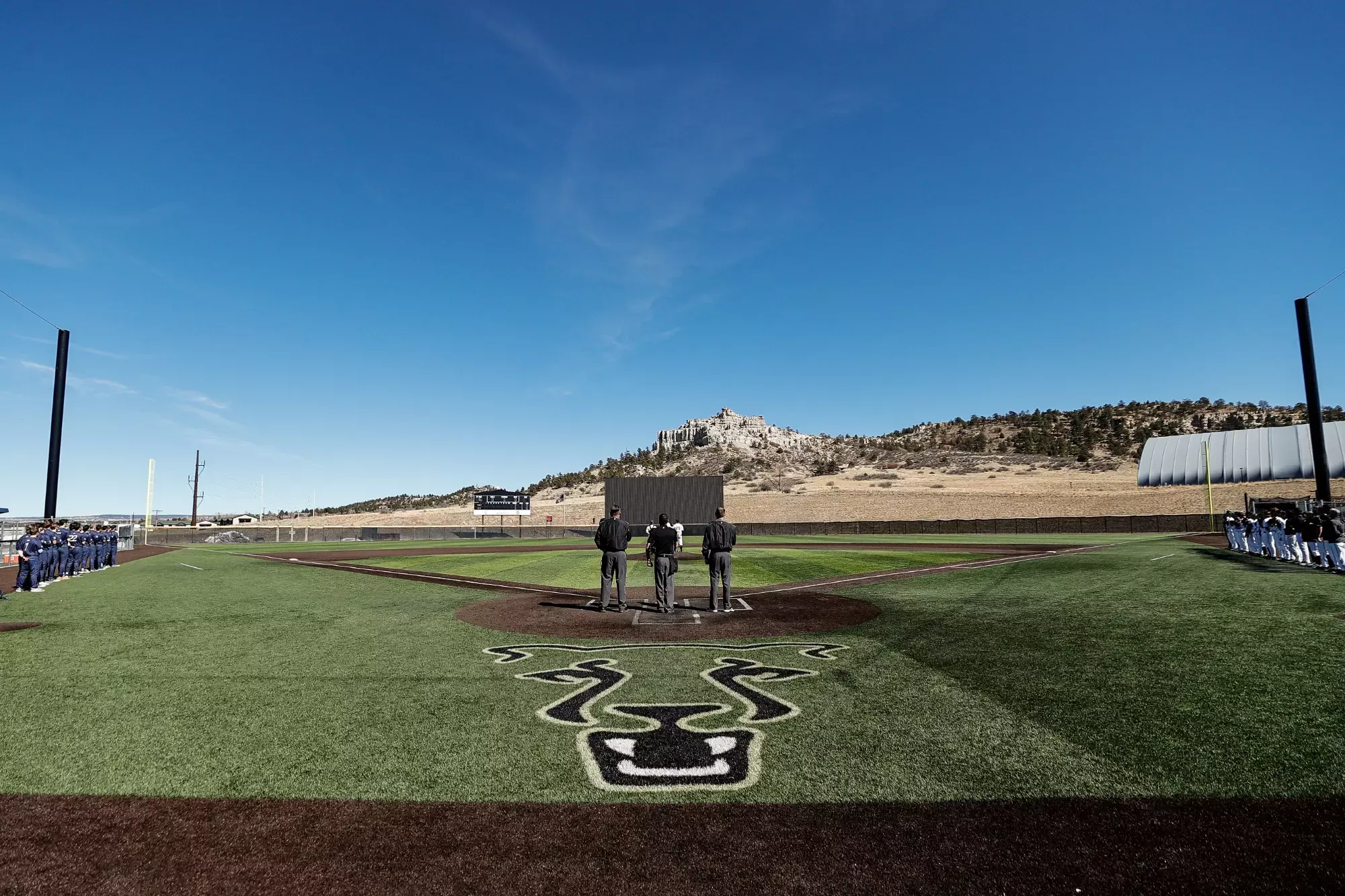Feb 23, 2025; Colorado Springs, CO, USA; The UCCS Mountain Lions hosted the Colorado School of Mines Orediggers in men’s baseball at Mountain Lion Park. Credit: Isaiah J. Downing