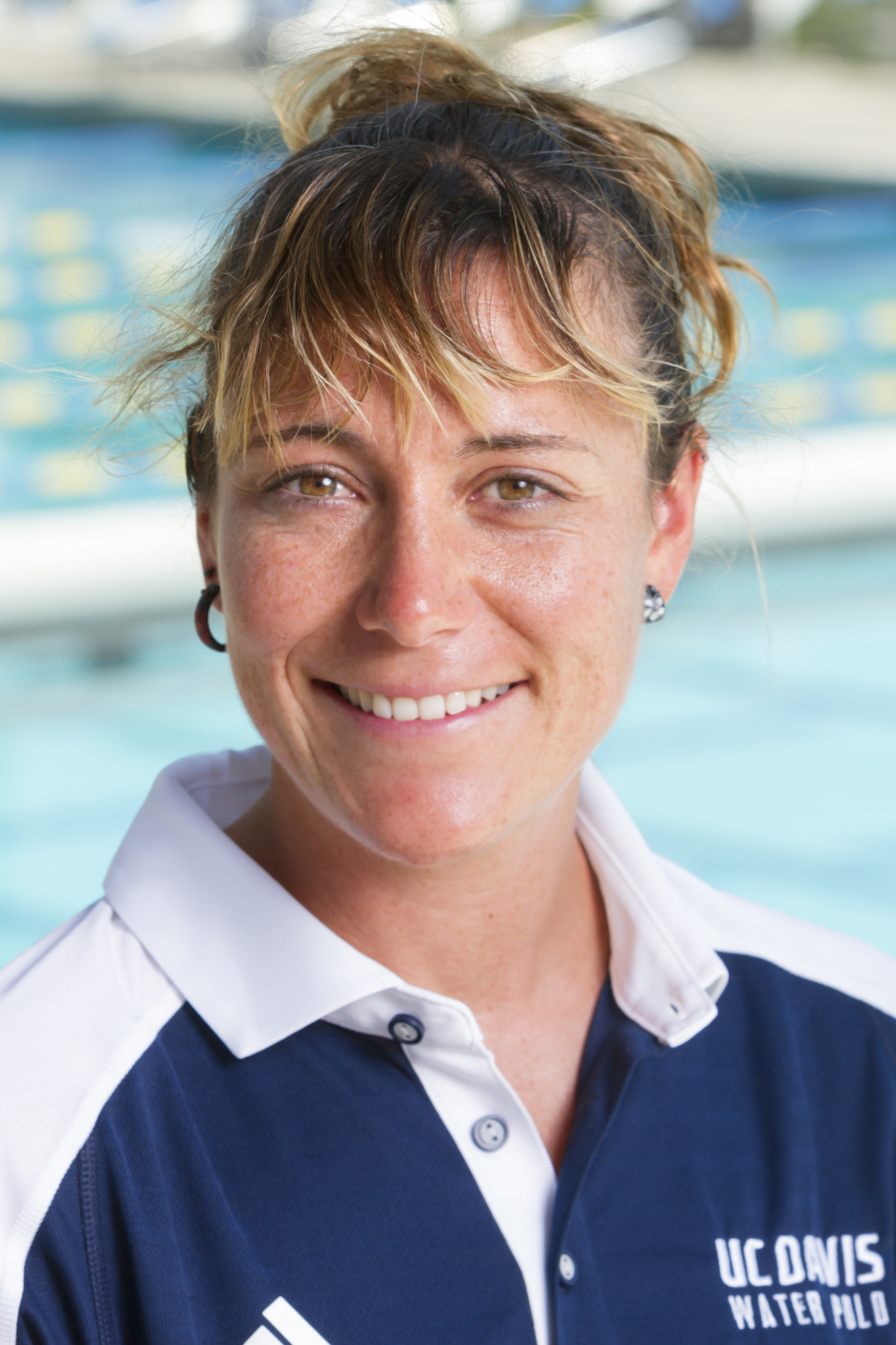 Assistant coach Yurema Sabio men's water polo head shot. Aug. 26, 2017. Photo by Mark Honbo