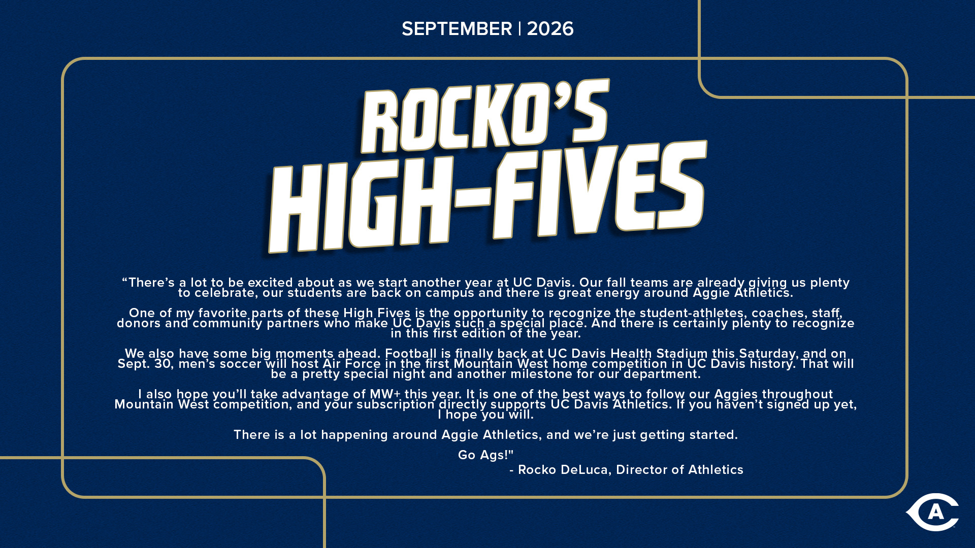 Rocko's High Fives - Sept 2026