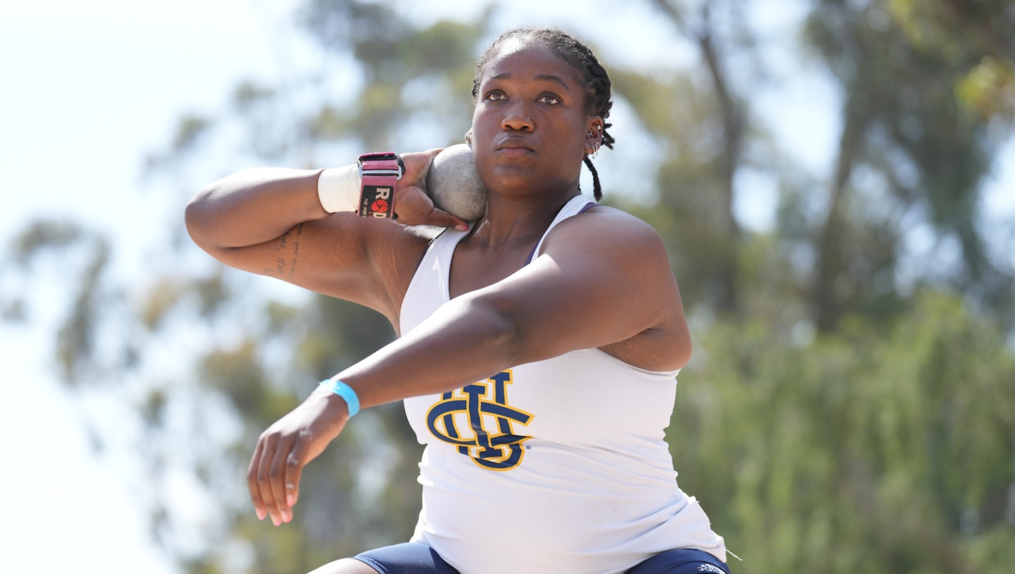 Nyla Baker in the shot put
