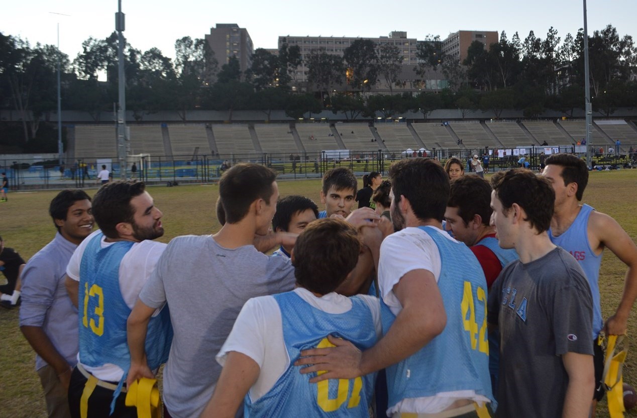 IM Flag Football Huddle Fall 14