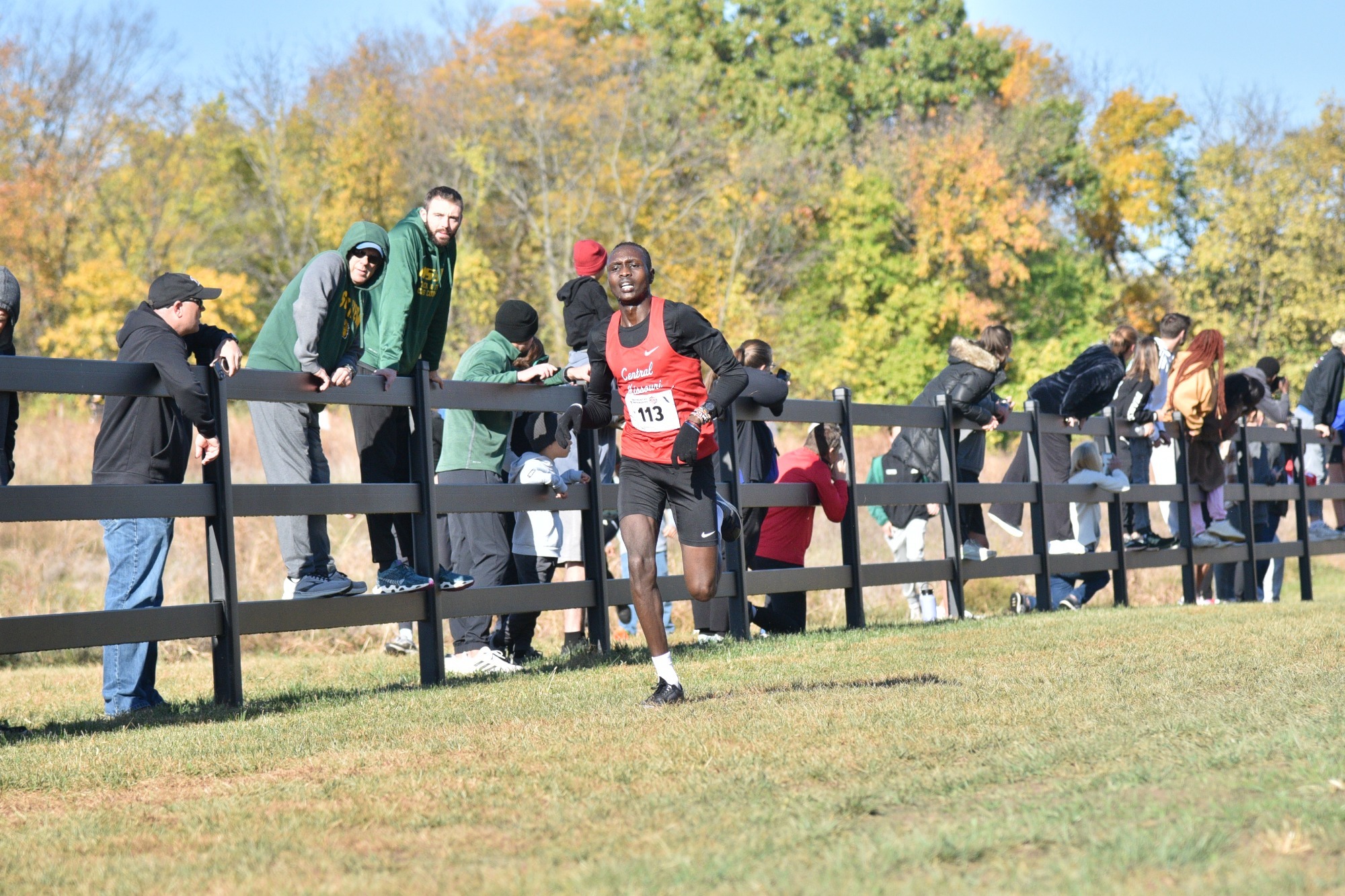 Cosmas Kiprop running at 2024 MIAA XC Championships 