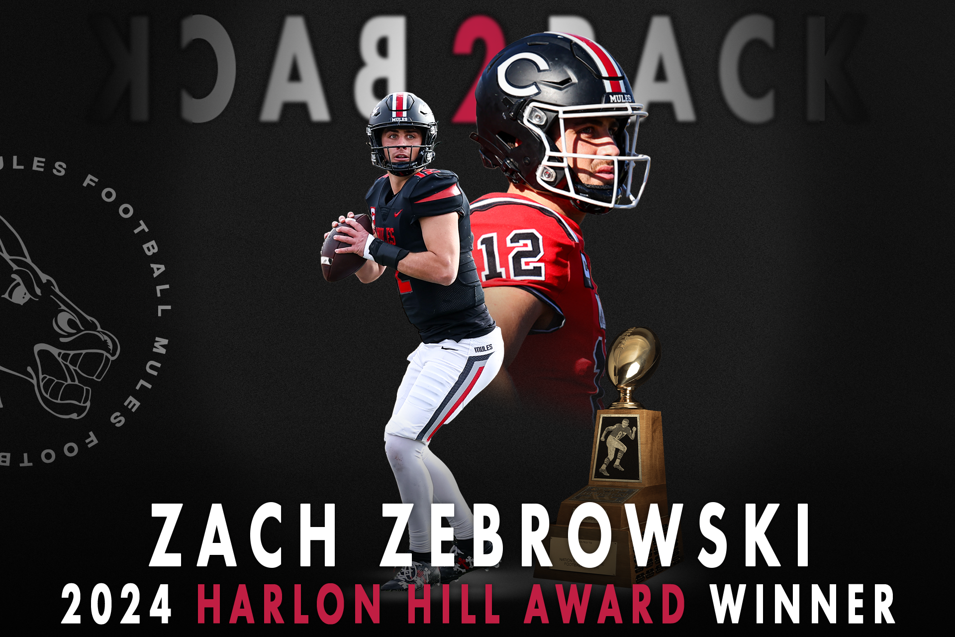 Zach Zebrowski 2024 Harlon Hill graphic