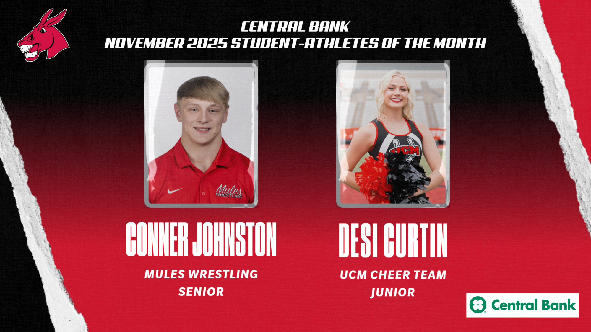 Central Bank November 2025 Student-Athletes of the Month
