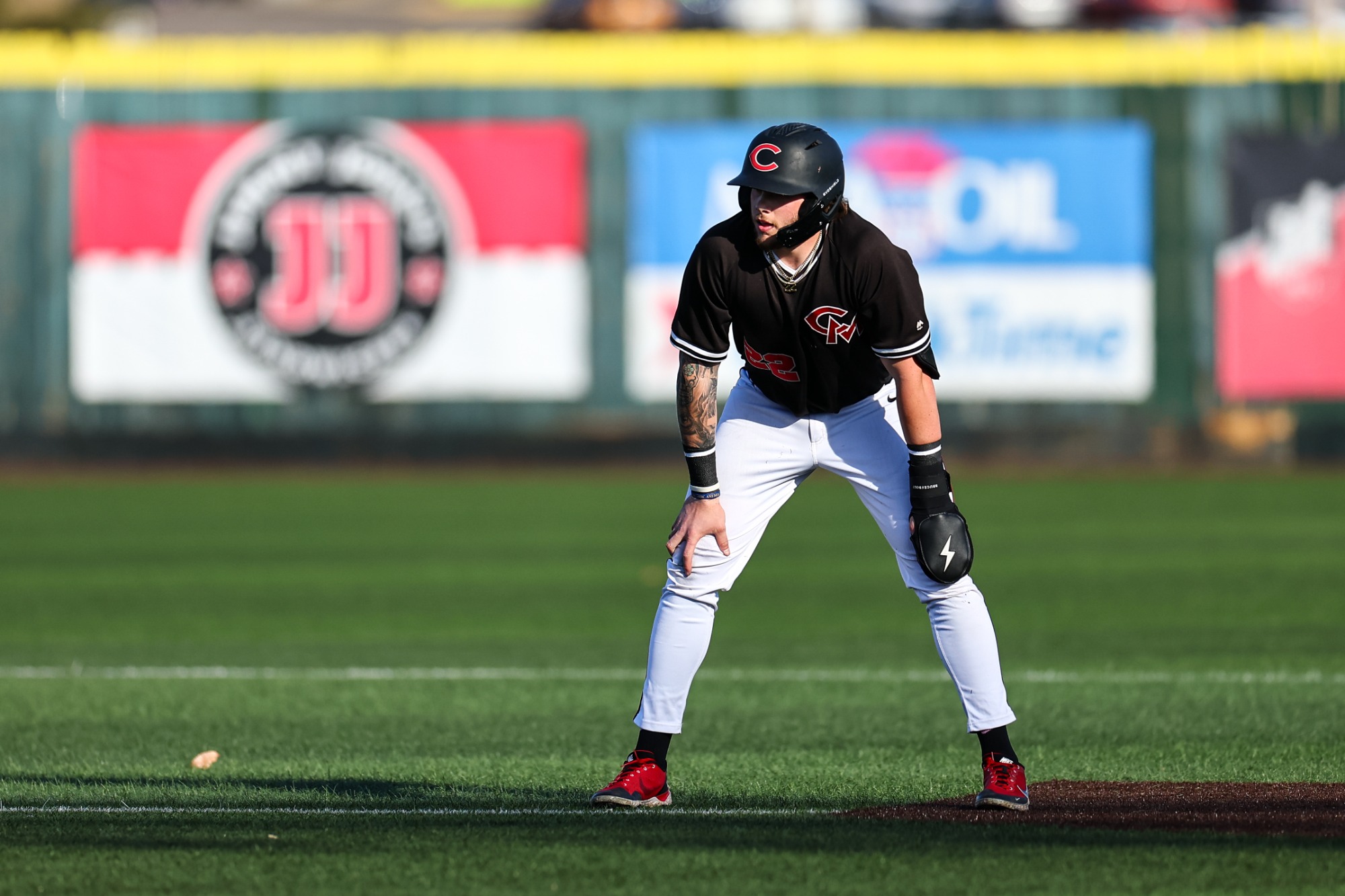 UCM Mules outfielder Vance Tobol (22) during a MIAA college baseball game against the Pittsburg State University (PSU) Gorillas at Crane Stadium/Tompkins Field in Warrensburg, Missouri on February 28, 2025.