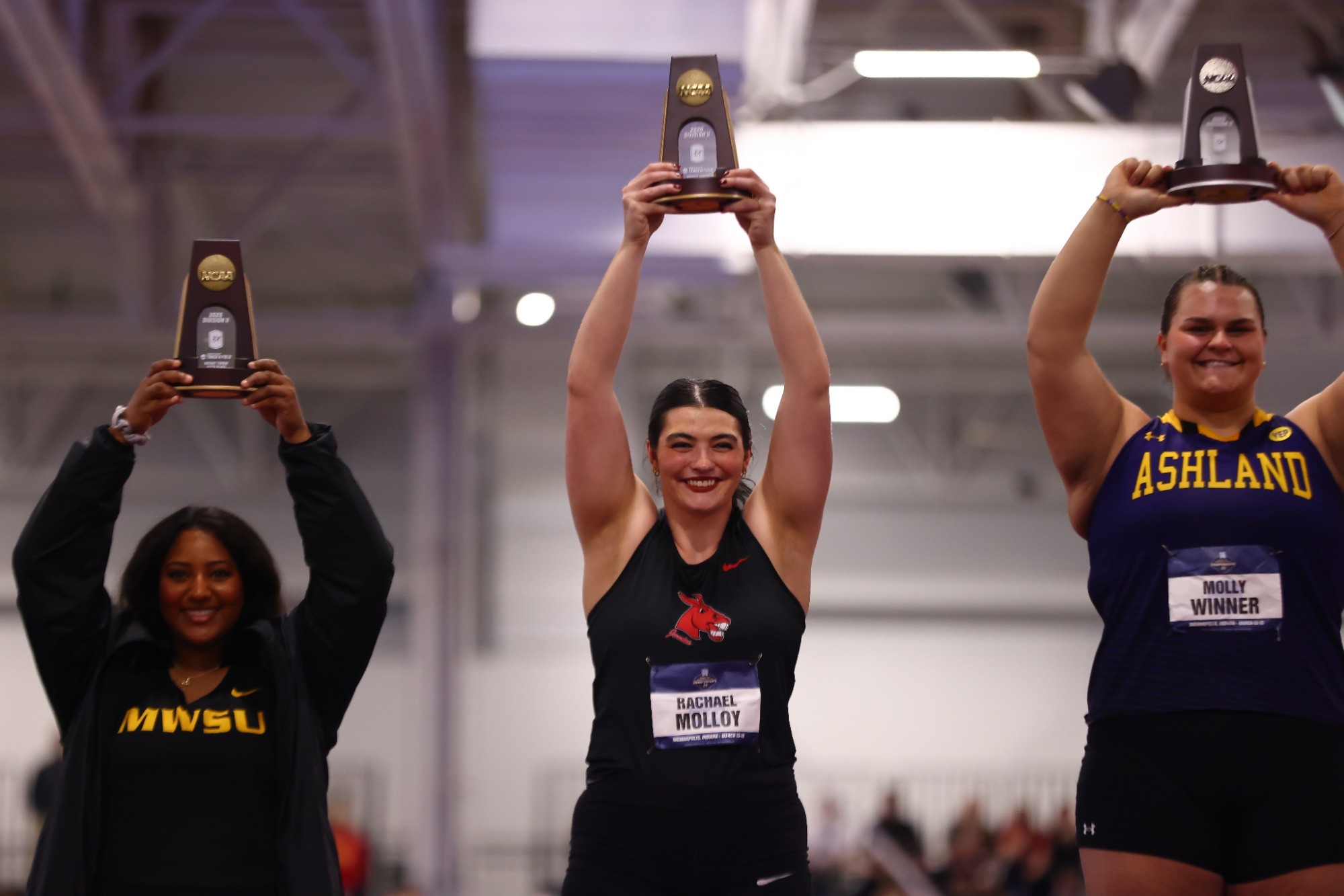 Rachael Molloy Indoor All-American podium 2025