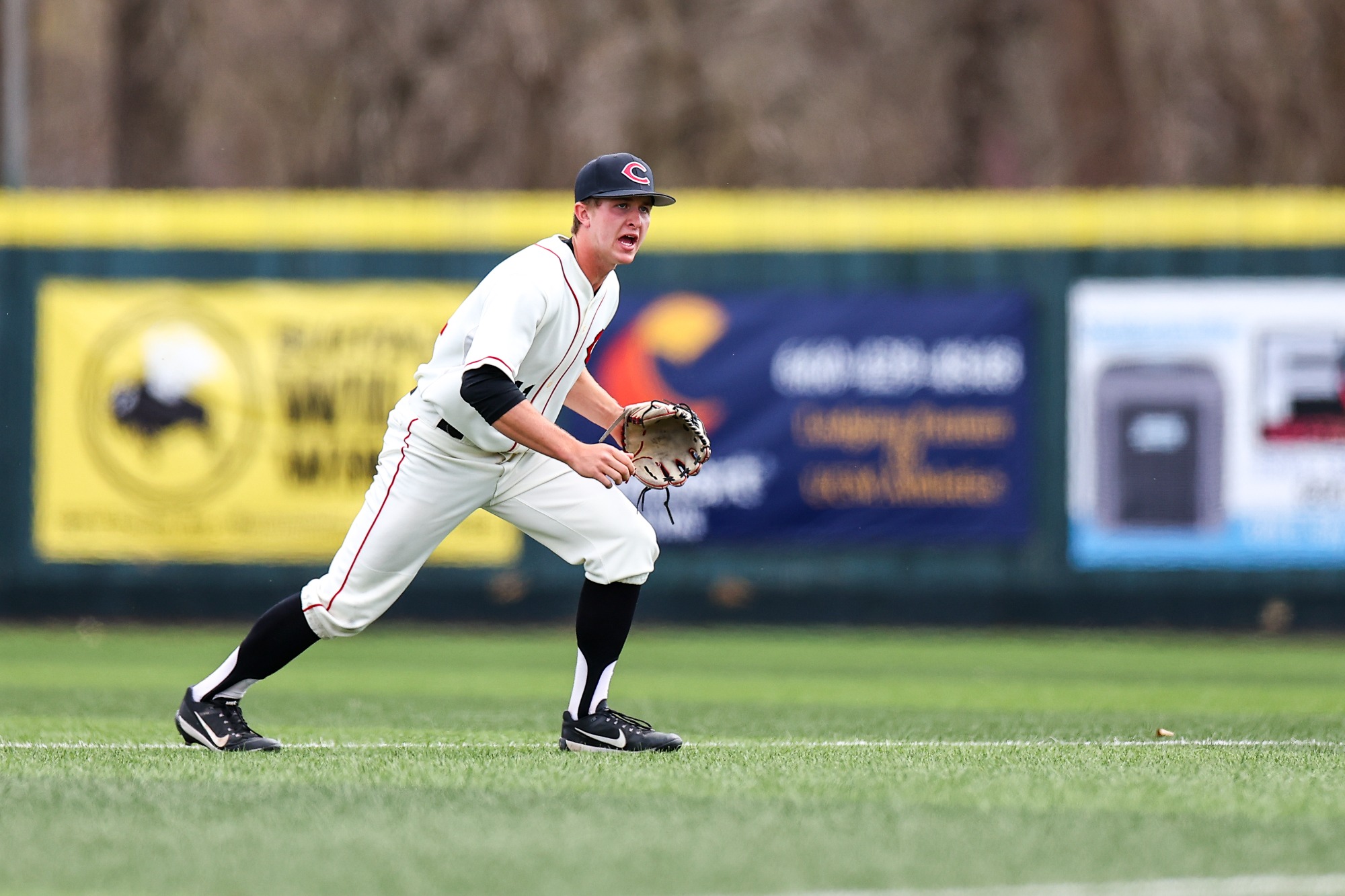 UCM Mules infielder Cole Kreisel (11) during a MIAA college baseball game against the Washburn University (WU) Ichabods at Crane Stadium/Tompkins Field in Warrensburg, Missouri on March 26, 2025.