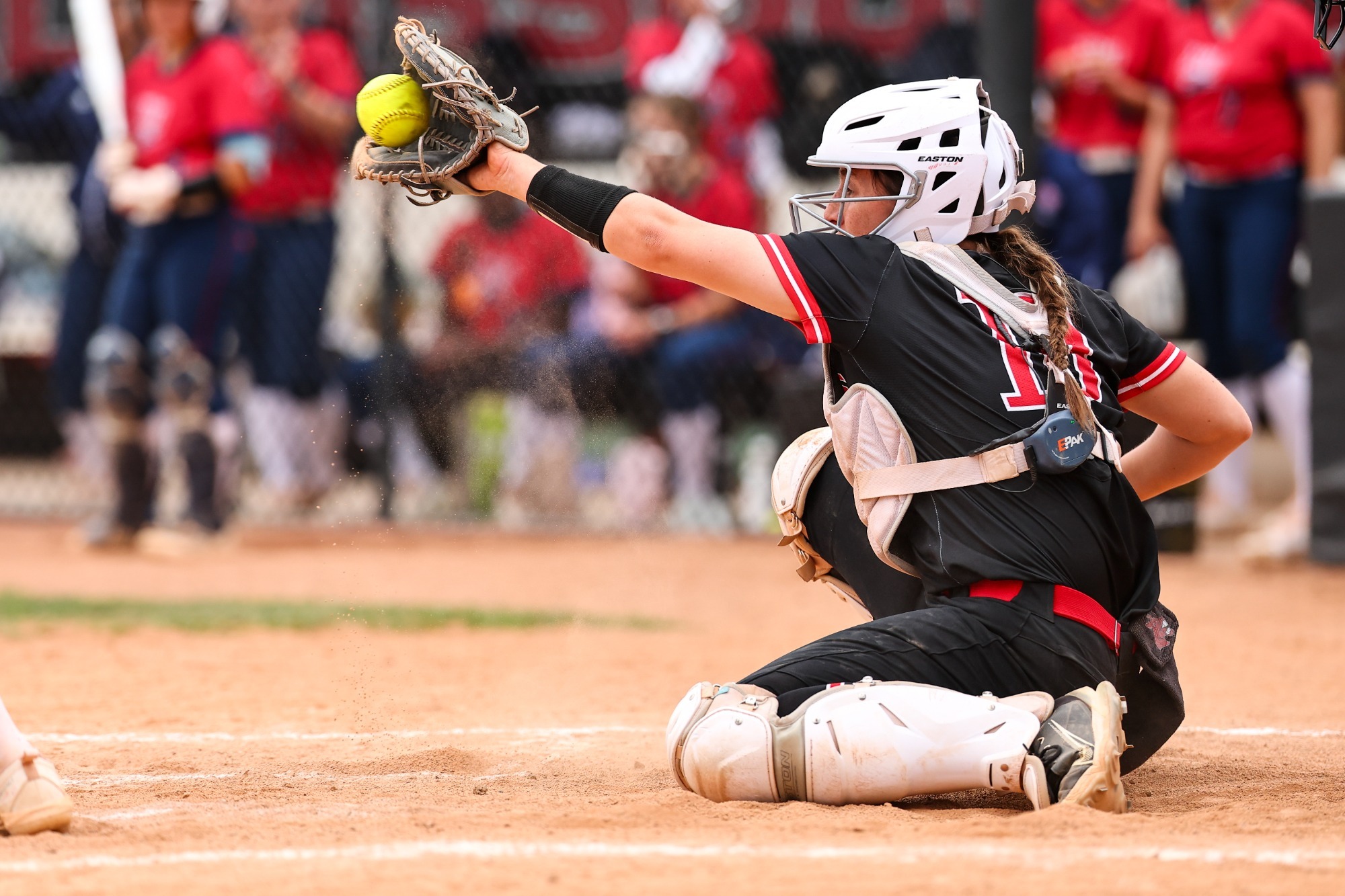 UCM Jennies utility player/catcher Taylor Thompson (10) during a MIAA women’s college softball game against the Newman University (NU) Jets on the Jennies Softball Field at the UCM South Recreation Complex in Warrensburg, Missouri on April 18, 2025.