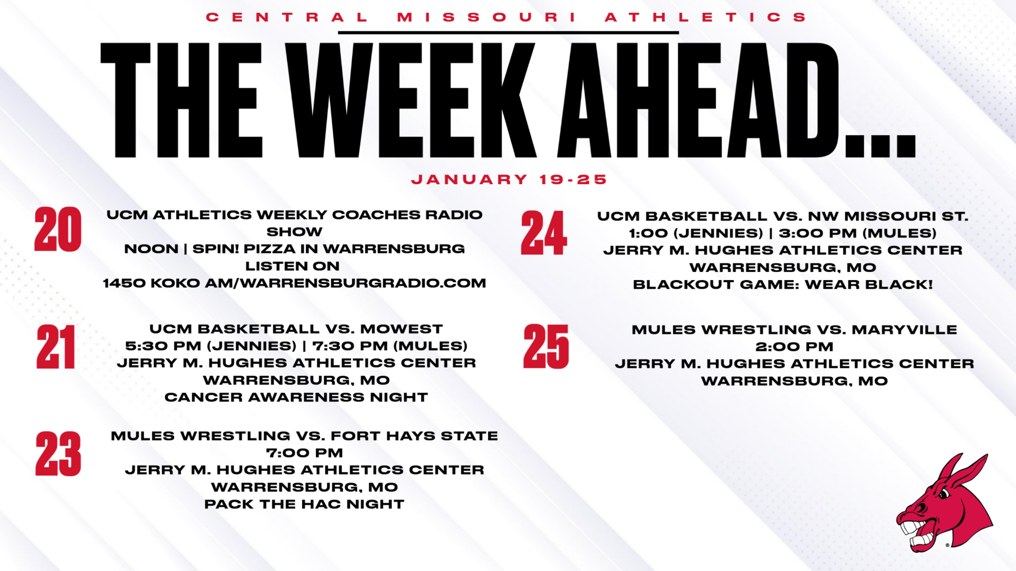 The Week Ahead Jan. 19-25