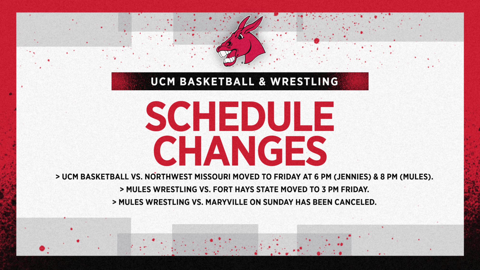 Jan. 24 Schedule Change graphic