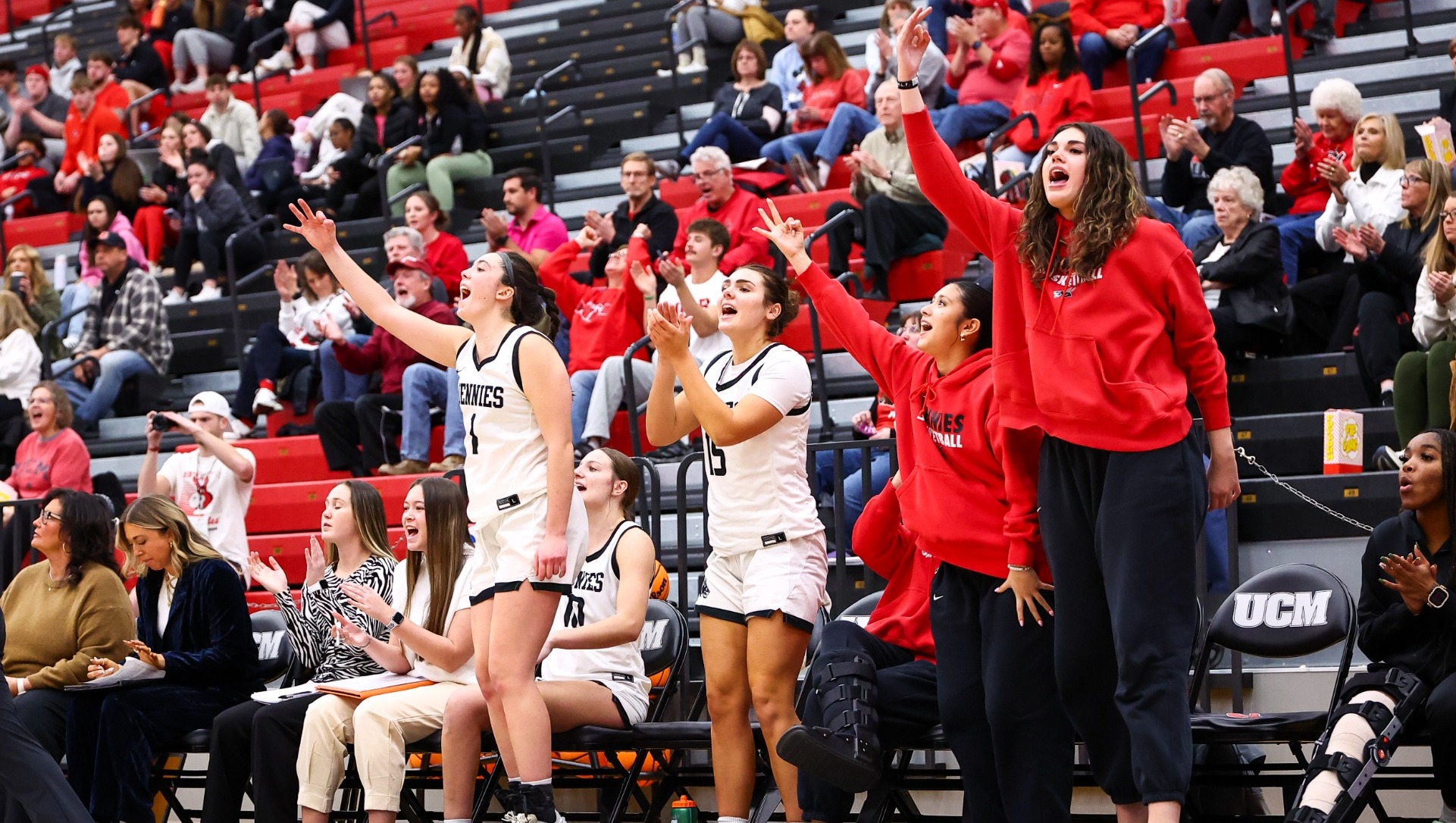 Jennies bench celebration vs. MoWest