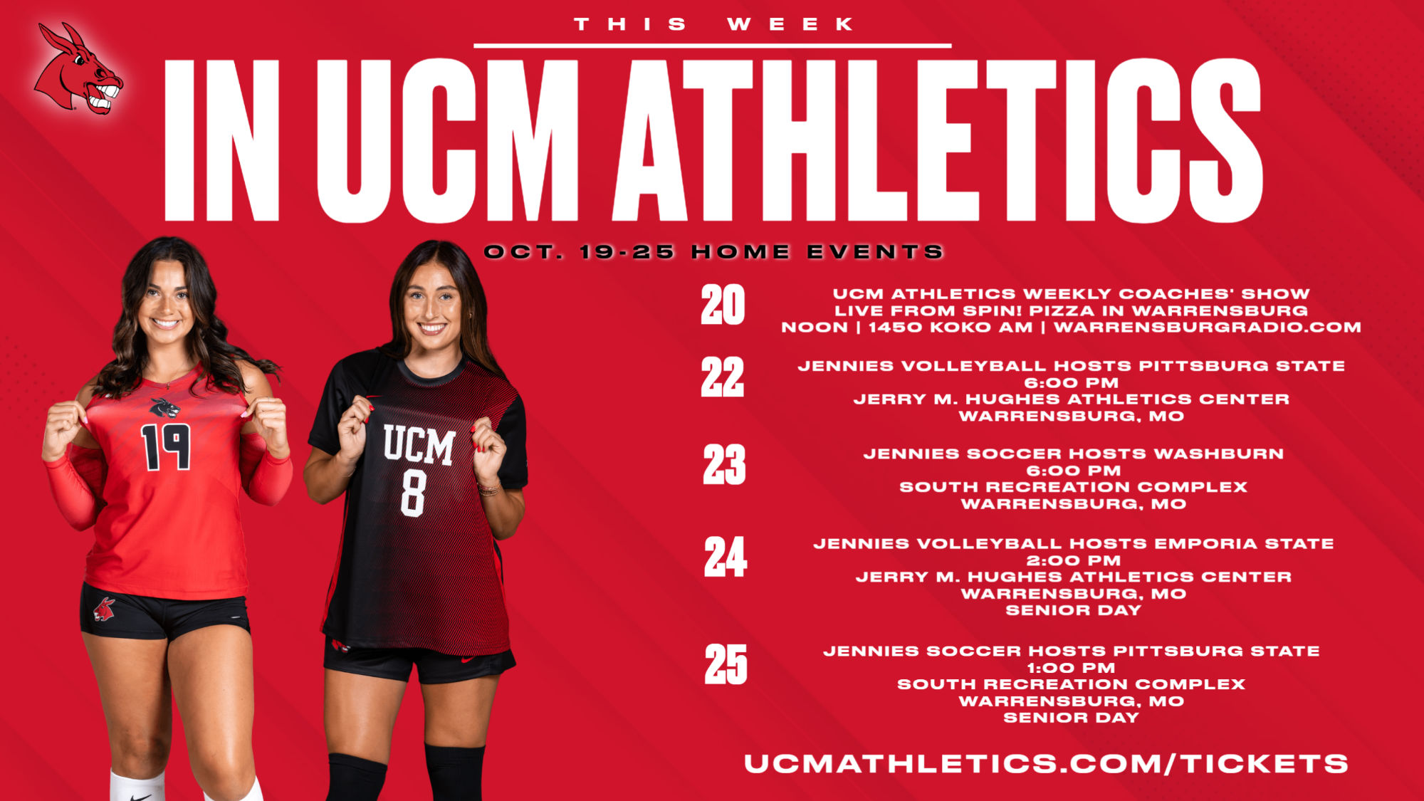This Week in UCM Athletics: Oct. 19-25, 2026
