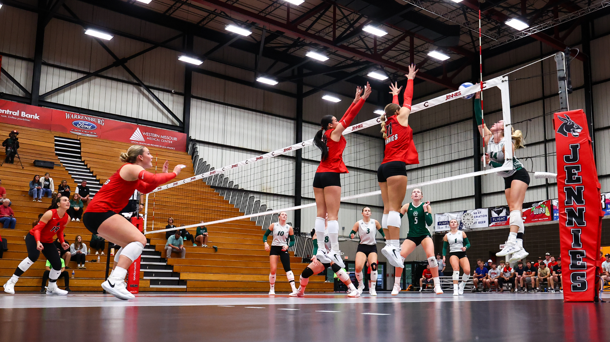 Jennies Volleyball block attempt vs Northwest