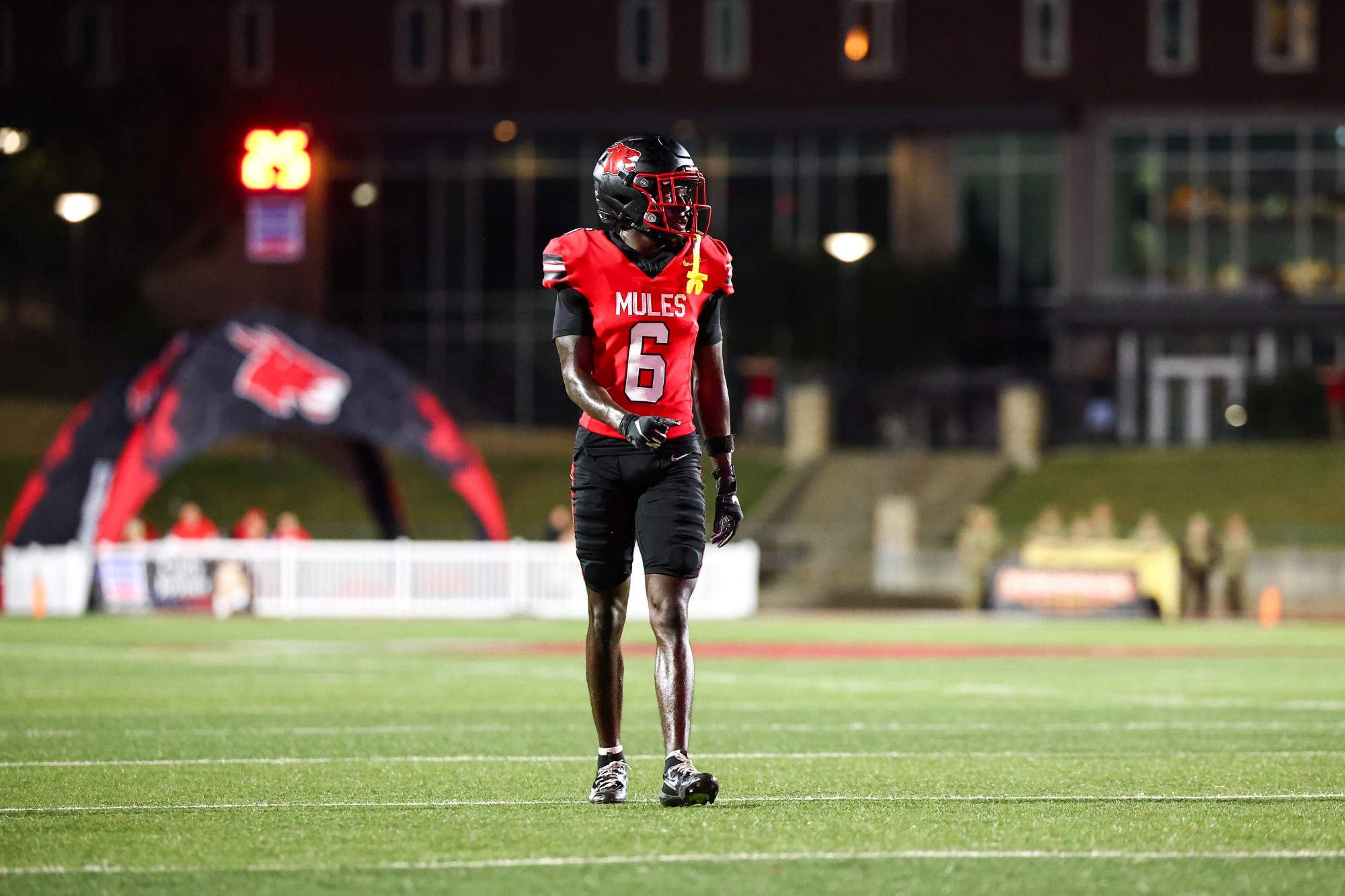 UCM Mules wide receiver Marion Lindsey, Jr. (6) during an MIAA college football game against the Missouri Western State University (MWSU) Griffons at Walton Stadium/Kennedy Field on September 3, 2026 in Warrensburg, Missouri.