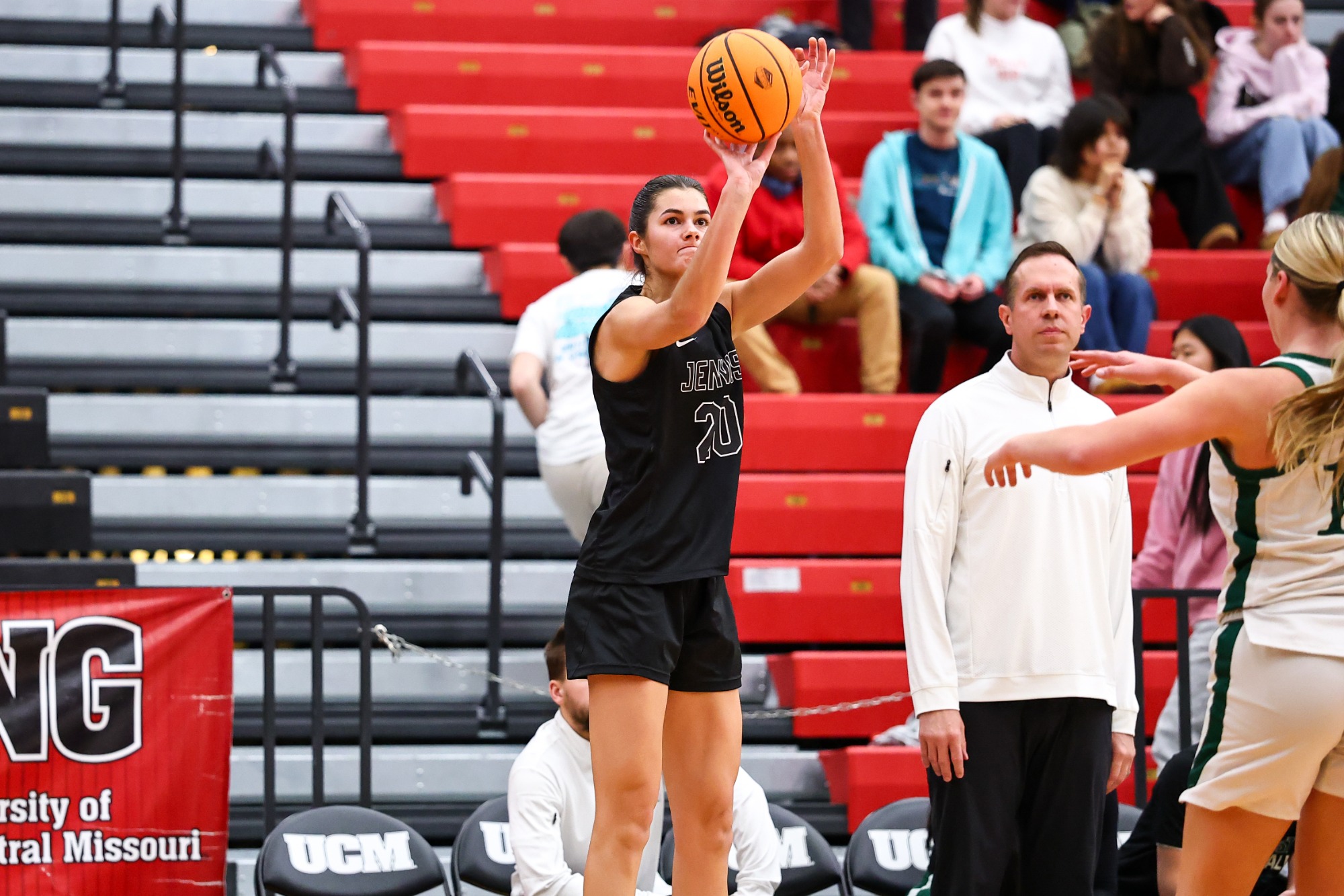 UCM Jennies guard/forward Taylor Weishaar (20) during a MIAA women’s college basketball game against the Northwest Missouri State University (NWMSU) Bearcats at the Jerry M. Hughes Athletics Center in Warrensburg, Missouri on January 26, 2026.
