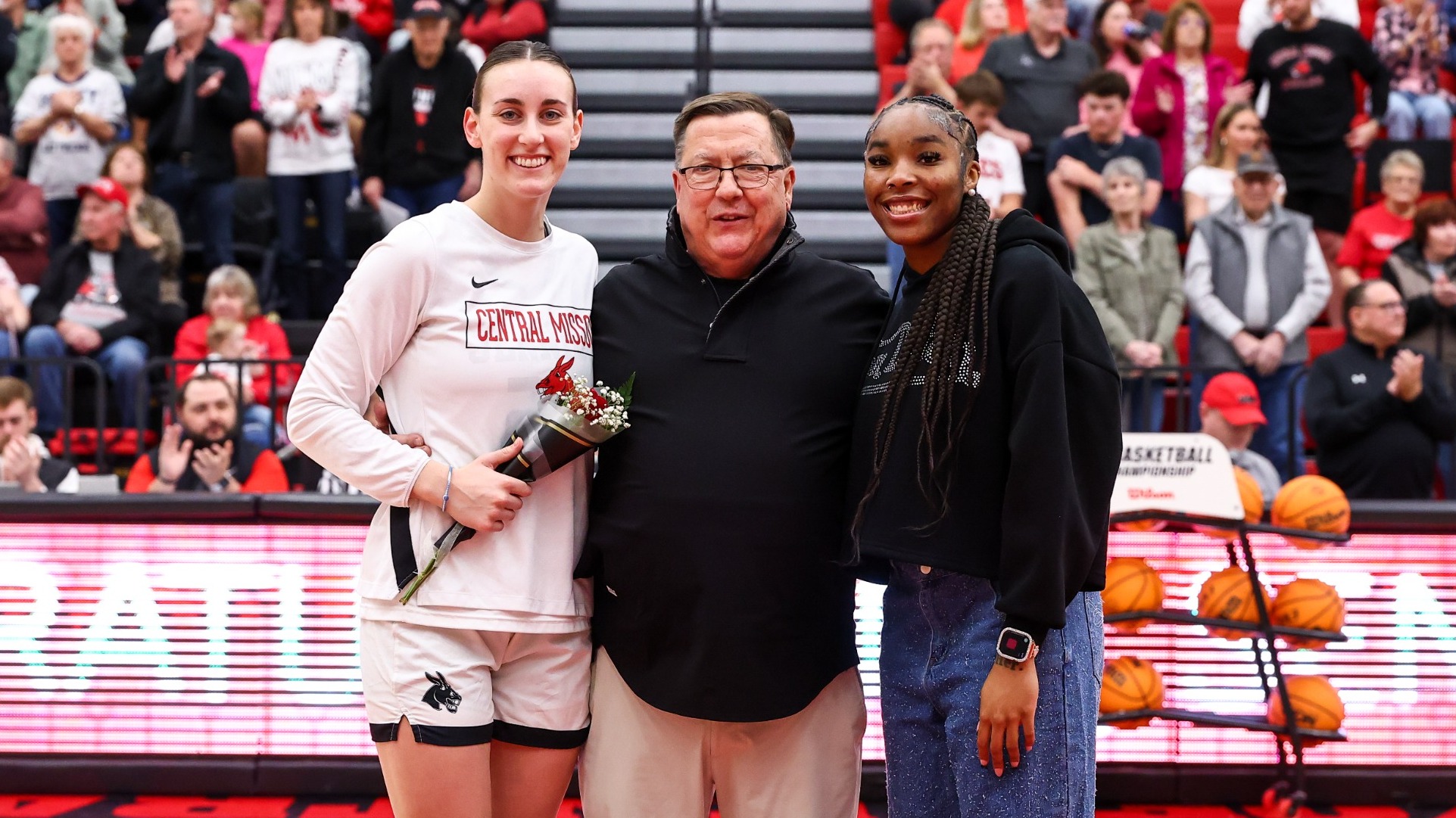 Reese Schaaf (23), Dave Slifer and Cierra Smith Senior Day vs. Pittsburg State