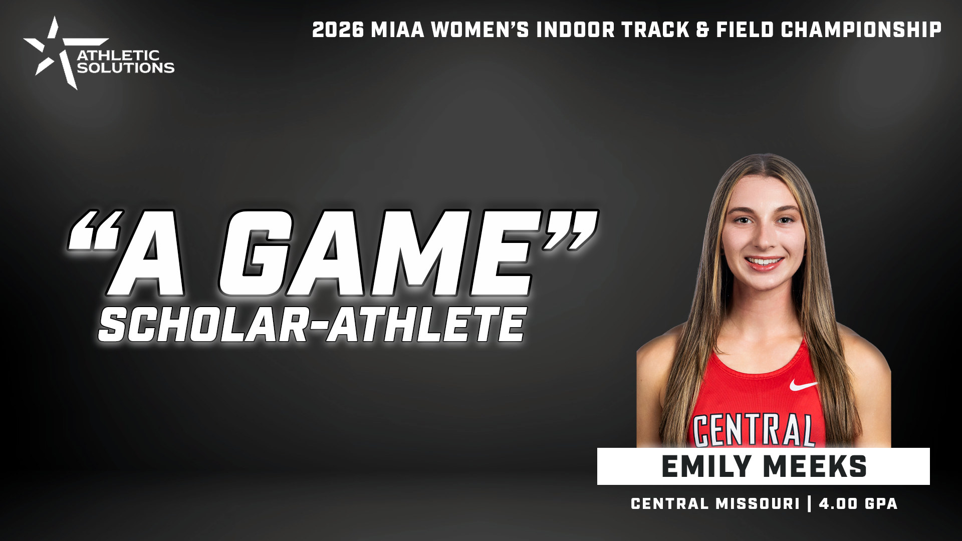 Emily Meeks 2026 MIAA Indoor A-Game Scholar Athlete