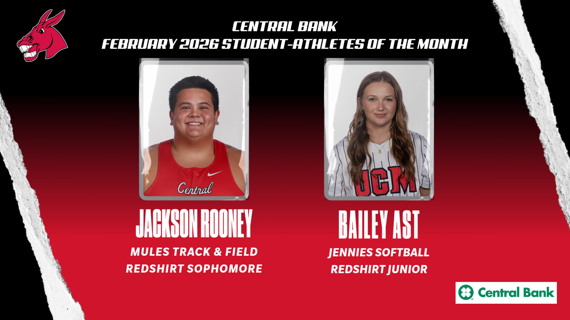February 2026 Central Bank Student-Athletes of the Month
