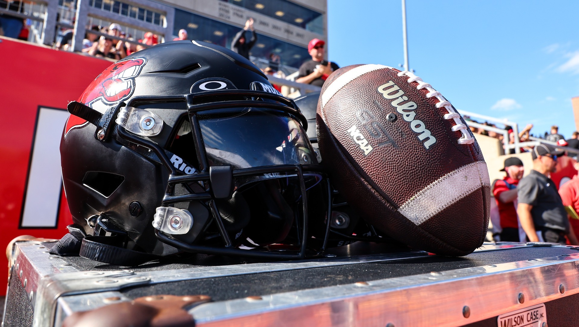 Mules Football helmet and football 2025