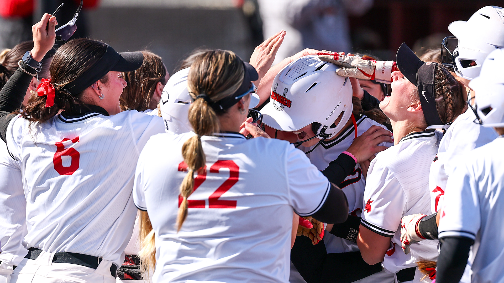Jennies Softball Home Run celebration vs Fort Hays State 