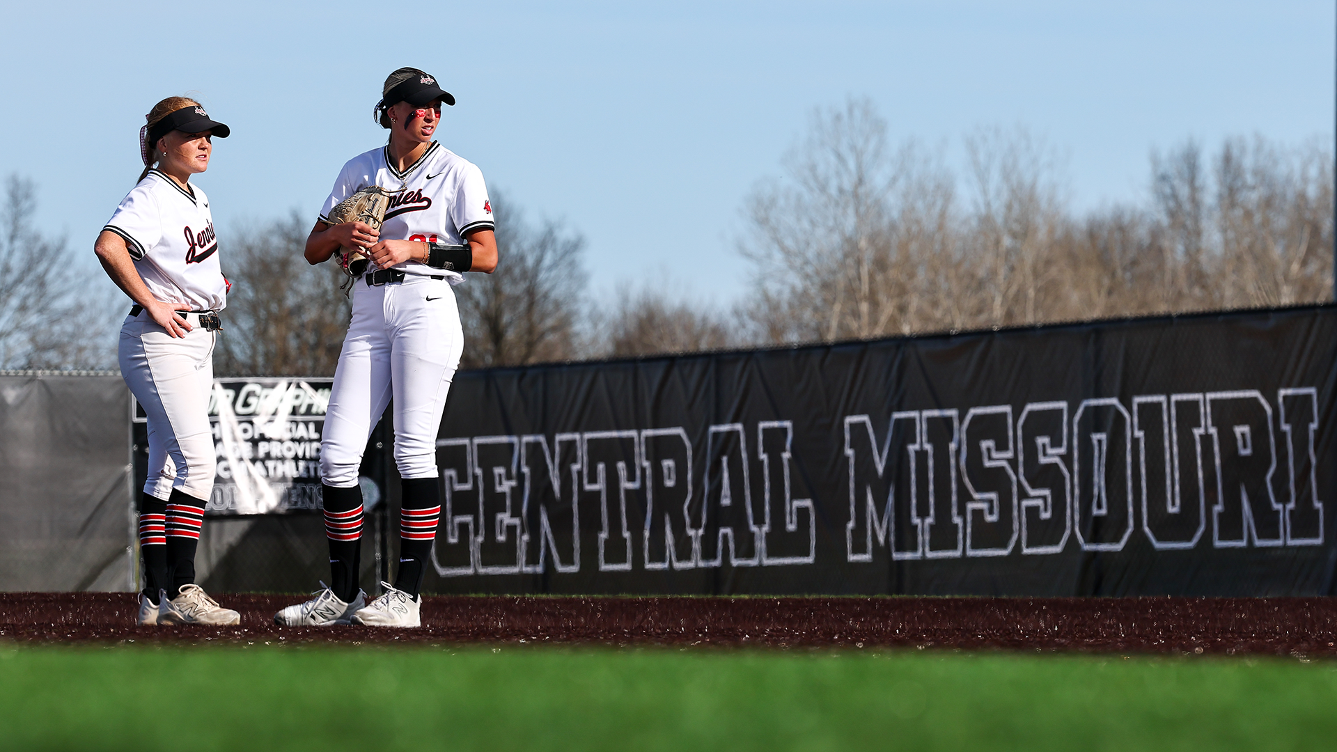Brumley & Sheffield on the infield turf at South Rec