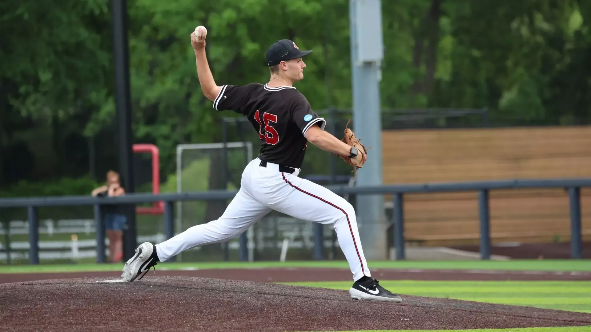 Sawyer Allen (15) vs. Minnesota State in the NCAA-II Central Regional on May 14, 2026 in Claremore, Oklahoma